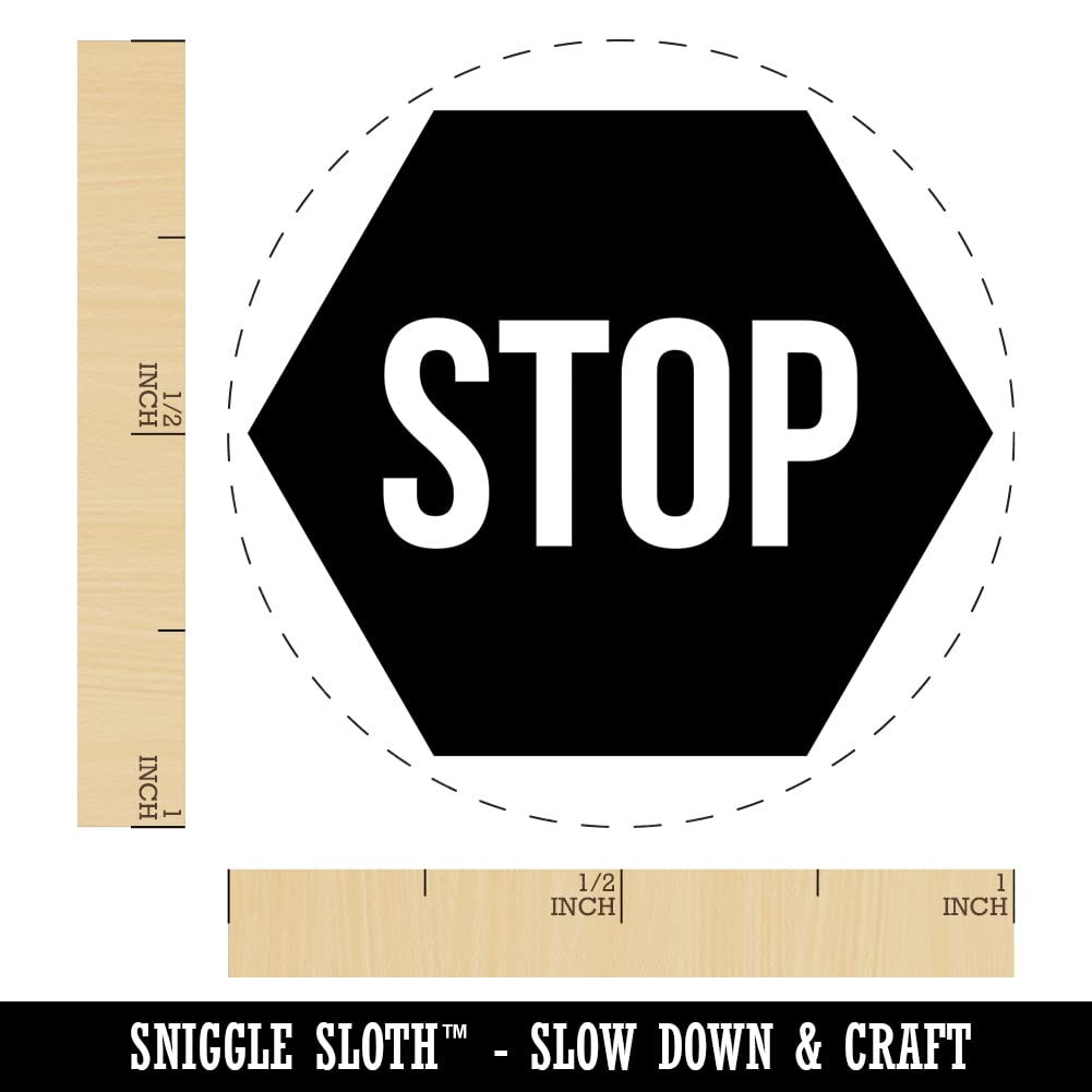 Self-Inking Stop Sign Rubber Stamp - 1 Inch Medium Black Ink for Crafting, Planners, DIY Projects & Office Use - Perfect for Scrapbooking, Card Making & Document Organization