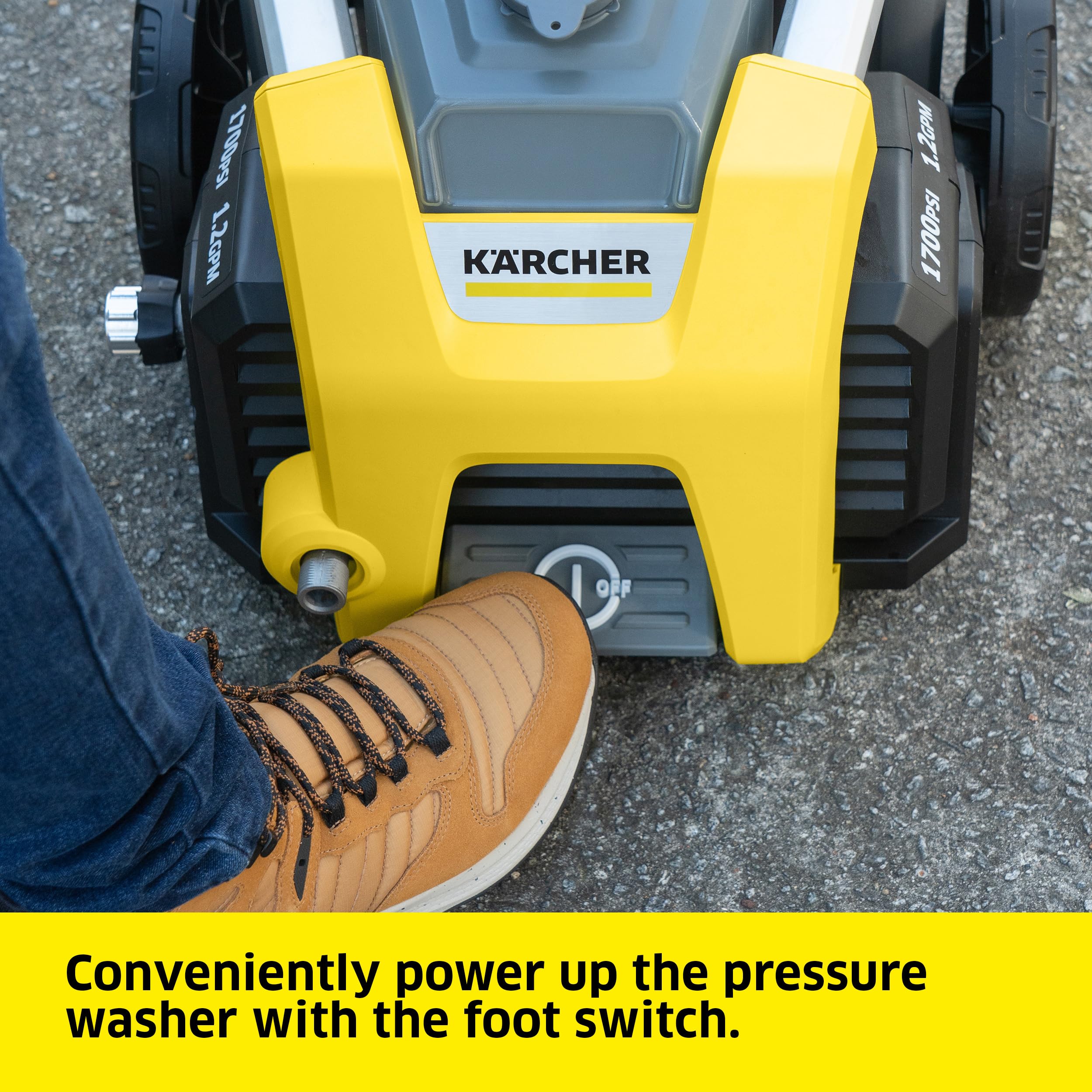 Karcher K1700 Electric Pressure Washer - 2125 PSI, 1.46 GPM, 3 Nozzles & Detergent Tank for Deep Cleaning Cars, Driveways, Patios & Home Exteriors | Perfect for Auto Detailing, Concrete Cleaning & Outdoor Maintenance