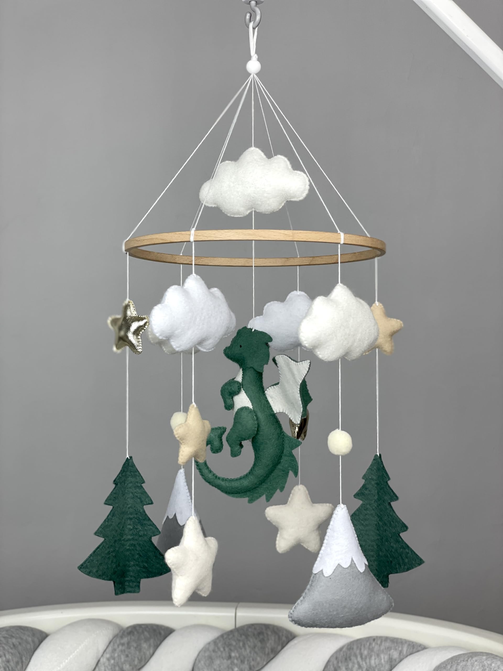Dragon Crib Mobile for Baby Nursery - Fantasy Dragon Themed Baby Mobile with Hanger - Perfect for Baby Showers, Newborn Gifts & Nursery Decor - Ideal for Boys' Rooms, Themed Nurseries & Fantasy Decor