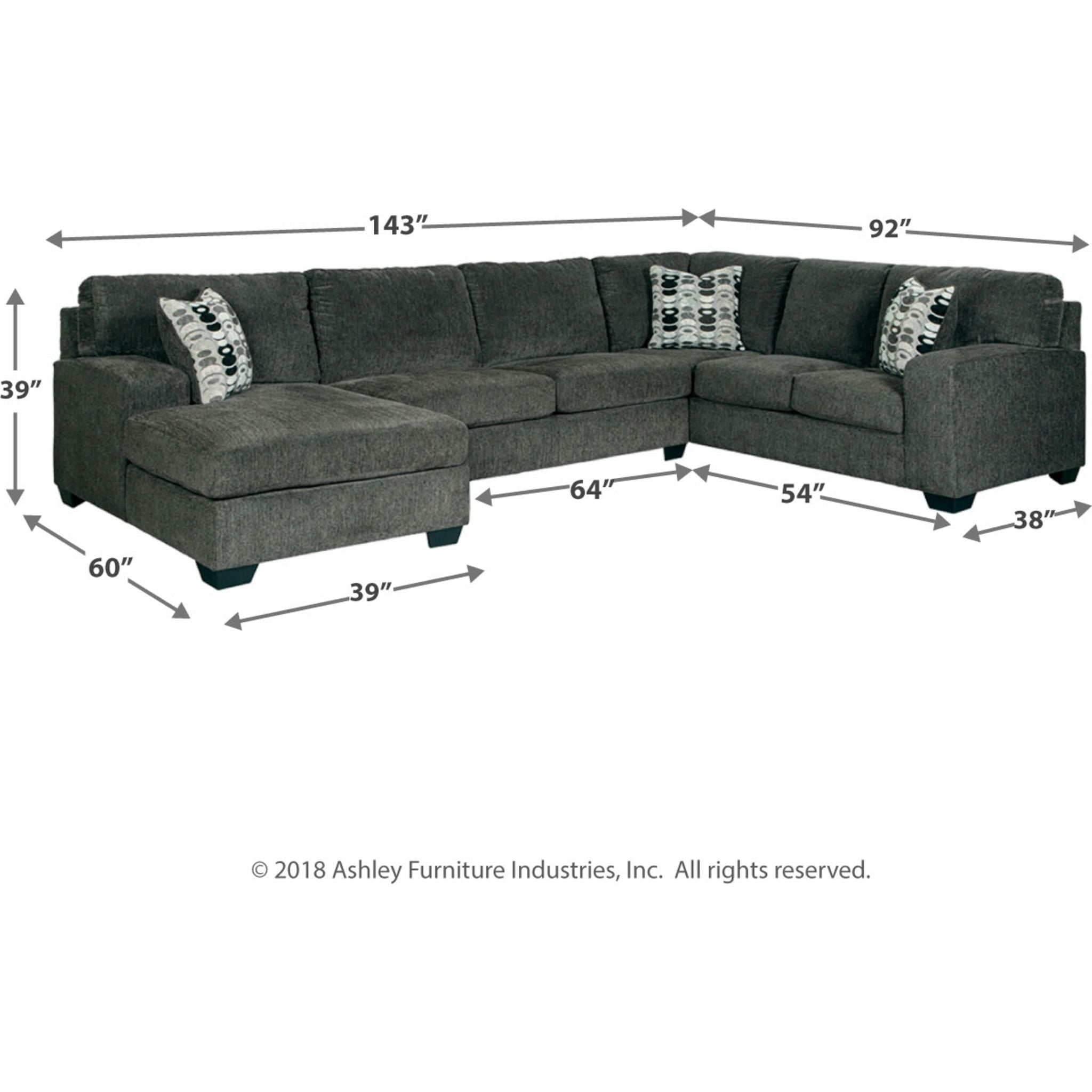 Ballinasloe 3-Piece Sectional Sofa with Chaise Lounge | Modern L-Shaped Couch for Living Room, Family Room & Apartment | Comfortable Fabric Sectional with Reversible Chaise