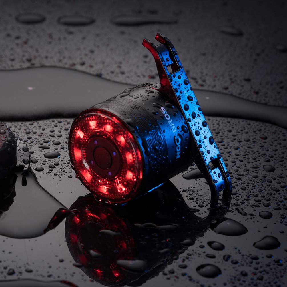 ROCKBROS Rechargeable Waterproof Bike Tail Light - High Visibility Rear Bicycle Light for Night Cycling, Commuting & Road Safety | USB Charging LED Bike Taillight for Mountain, Road & City Bikes