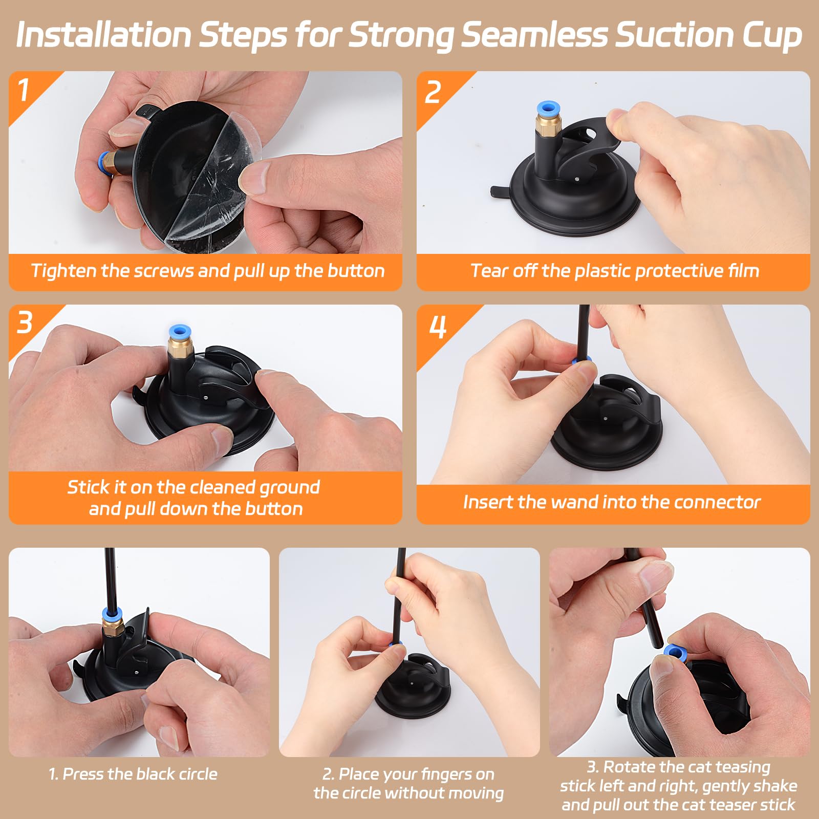 10PCS Interactive Cat Feather Toys with 2PCS Detachable Suction Cups & 6PCS Bell Teaser Refills - Perfect for Indoor Play, Exercise & Bonding with Your Kitty