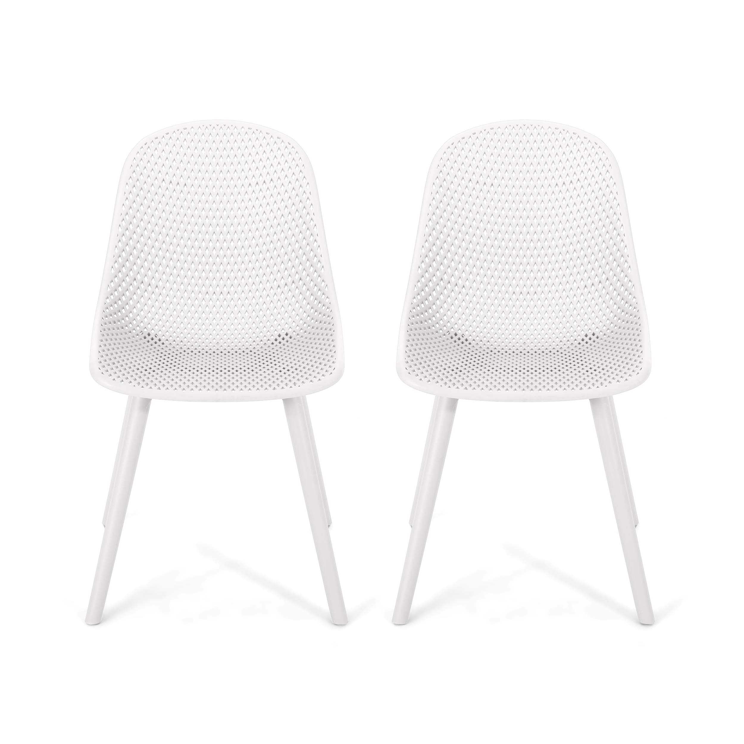 Christopher Knight Home Darleen Outdoor Dining Chairs (Set of 2) - Weather-Resistant White Patio Furniture for Garden, Poolside & Backyard Dining