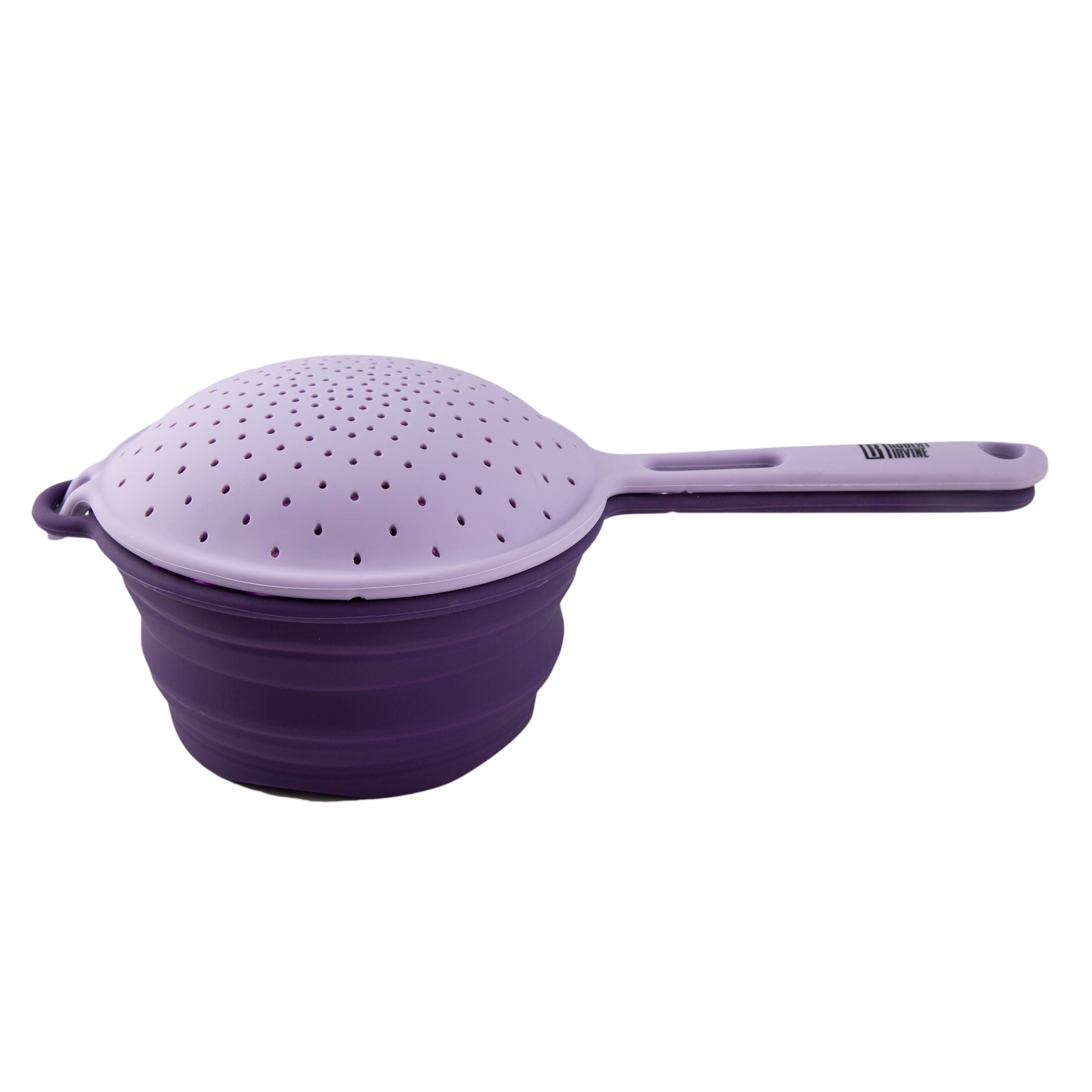 Robert Irvine 2-Piece Silicone Colander Set - Purple | BPA-Free Kitchen Strainers for Pasta, Vegetables & Fruits | Perfect for Cooking, Meal Prep & Healthy Eating