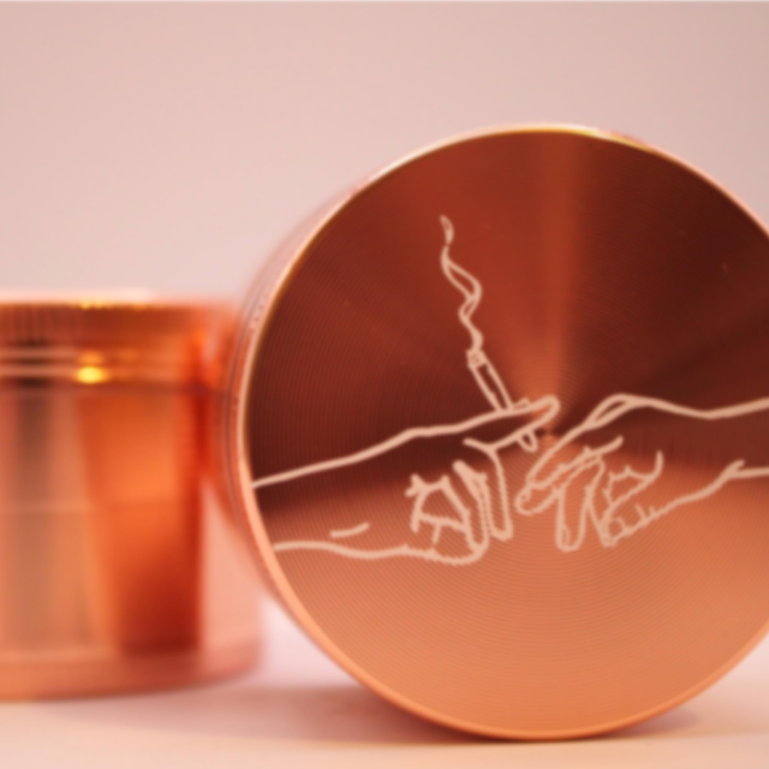Premium 4-Piece Pink Metal Herb Grinder with Pollen Catcher - Sharp Diamond Teeth & Magnetic Lid - Perfect for Grinding Dry Herbs, Spices & Tobacco - Ideal for Cooking, Baking & Aromatherapy Use