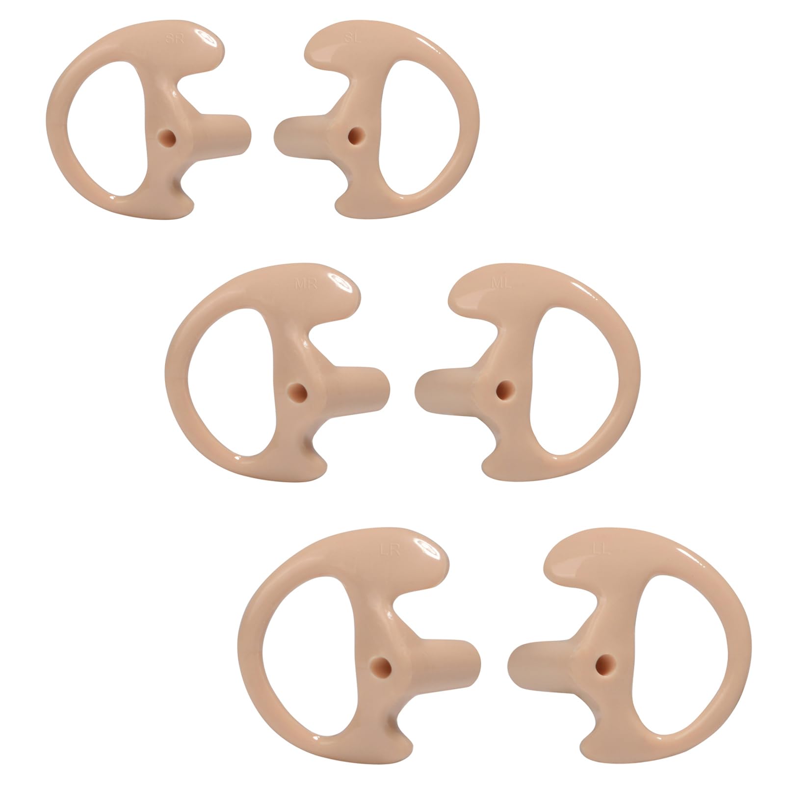 HYS Soft Earmold Replacement Ear Pieces - Flexible Open Ear Insert Earbuds for Transparent Air Acoustic Security Radio Surveillance Headset - Perfect for Security Guards, Law Enforcement & Surveillance Professionals