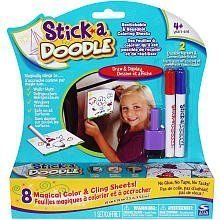 Spin Master Stick-A-Doodle Anywhere Reusable Coloring Sheets for Kids - Restickable Sticker Activity Set for Travel, Home & Classroom Fun