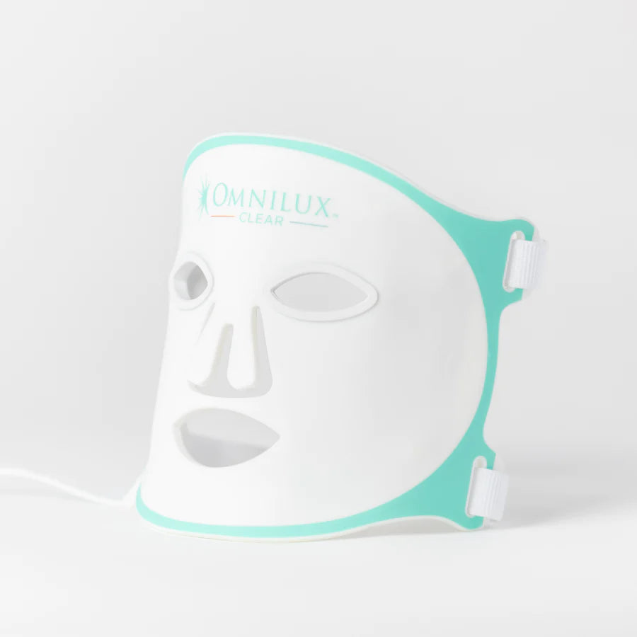 Omnilux Clear LED Face Mask for Acne Treatment - Flexible & Rechargeable Blue & Red Light Therapy for Clear Skin - Perfect for At-Home Skincare Routine & Professional Use