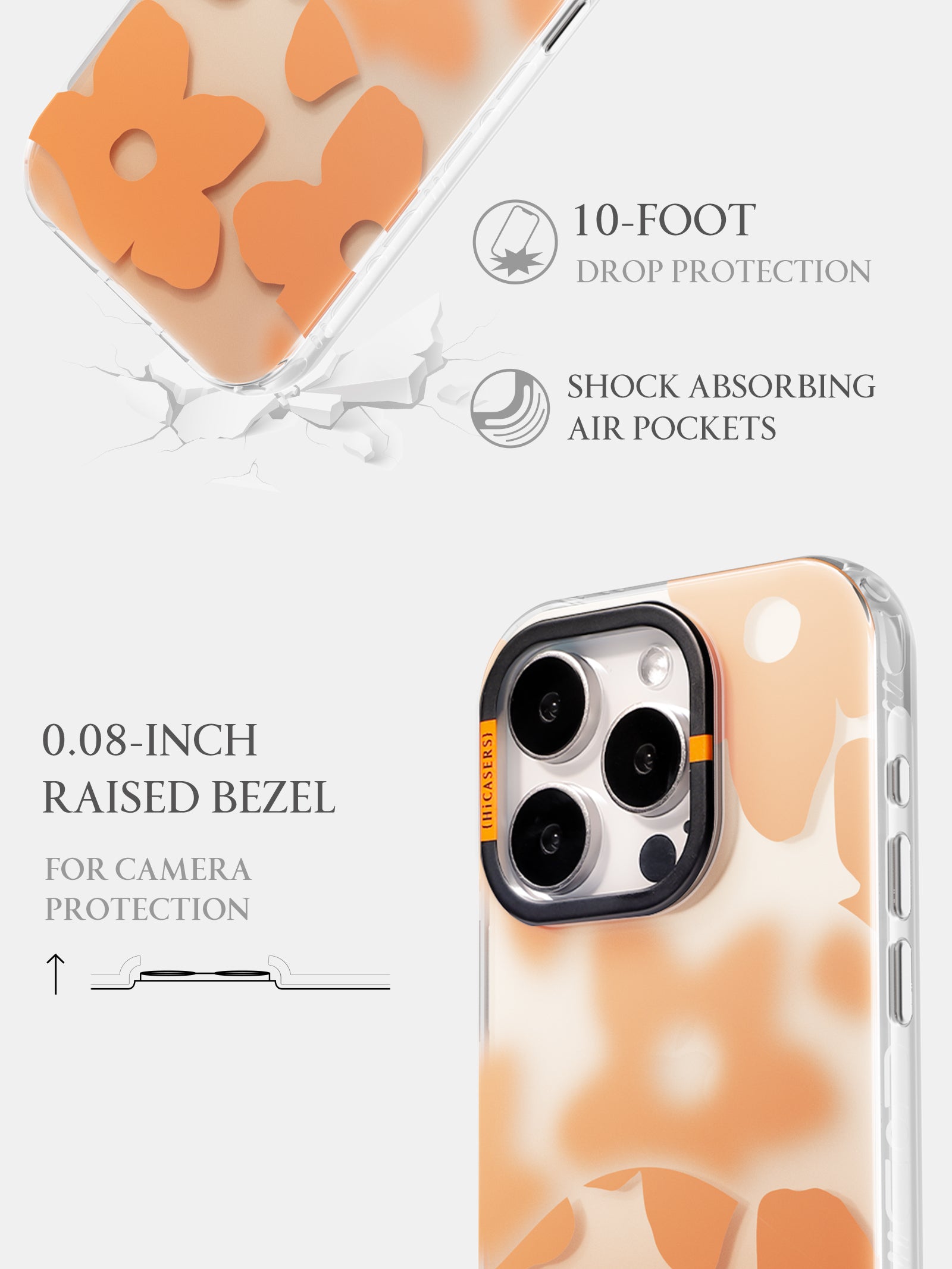 Foggy Florals iPhone Case - Mango Design, Durable Protective Phone Cover for iPhone 13/14/15 - Perfect for Everyday Use, Travel & Gift Giving