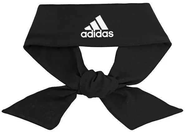 Adidas Alphaskin Tie Headband for Women & Men - Adjustable Sweatband for Running, Yoga, Workouts - Black Sports Head Wrap for Fitness & Active Lifestyle