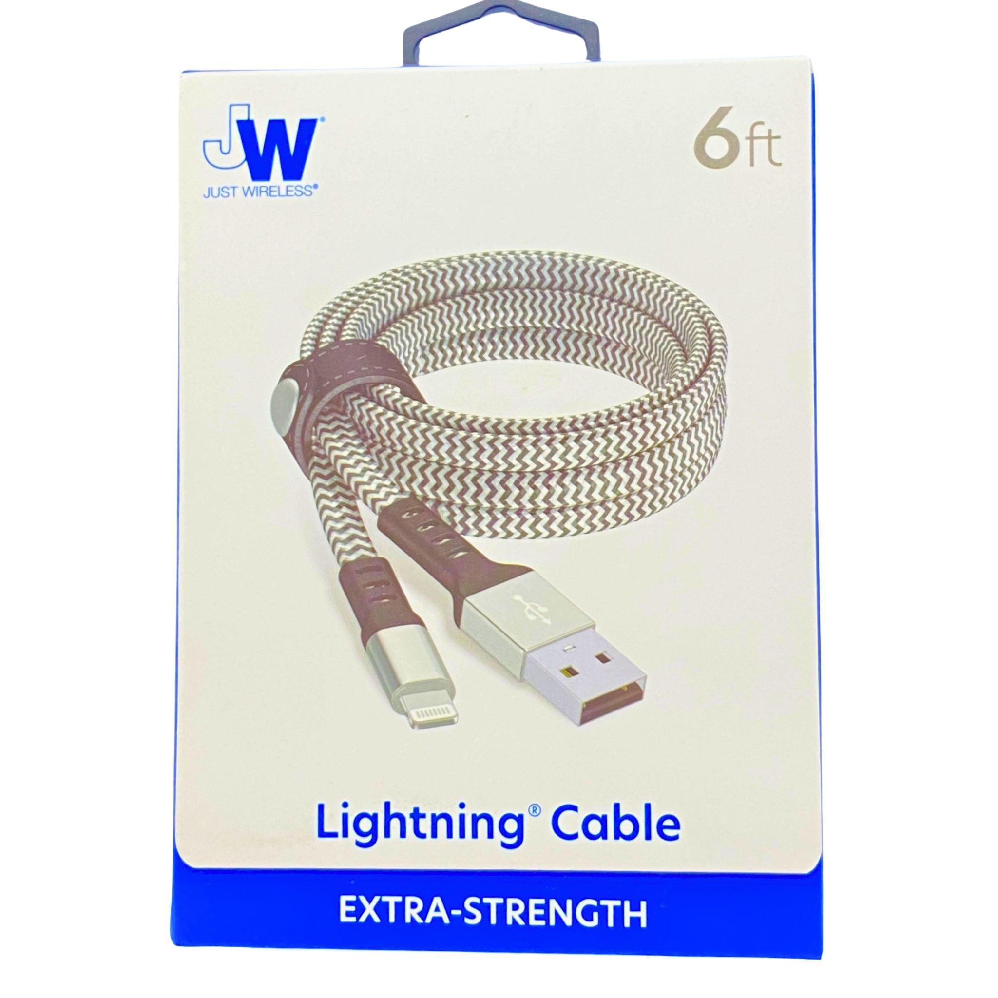 Just Wireless Extra Strength Lightning Cable 6Ft (50 Pcs Bulk Pack) - Durable Charging Cord for iPhone, iPad & Apple Devices | Perfect for Home, Office & Travel Use