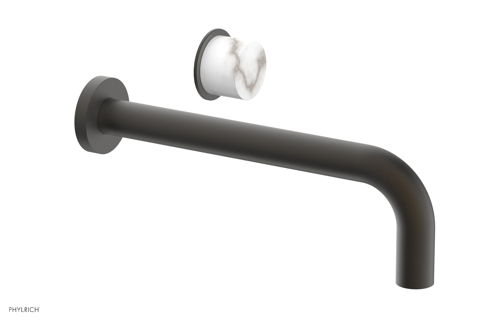 Basic II 10 Single Handle Wall Mount Bathroom Faucet Set with White Marble Handle - 230 17 10 - Perfect for Modern Bathroom & Powder Room Renovations