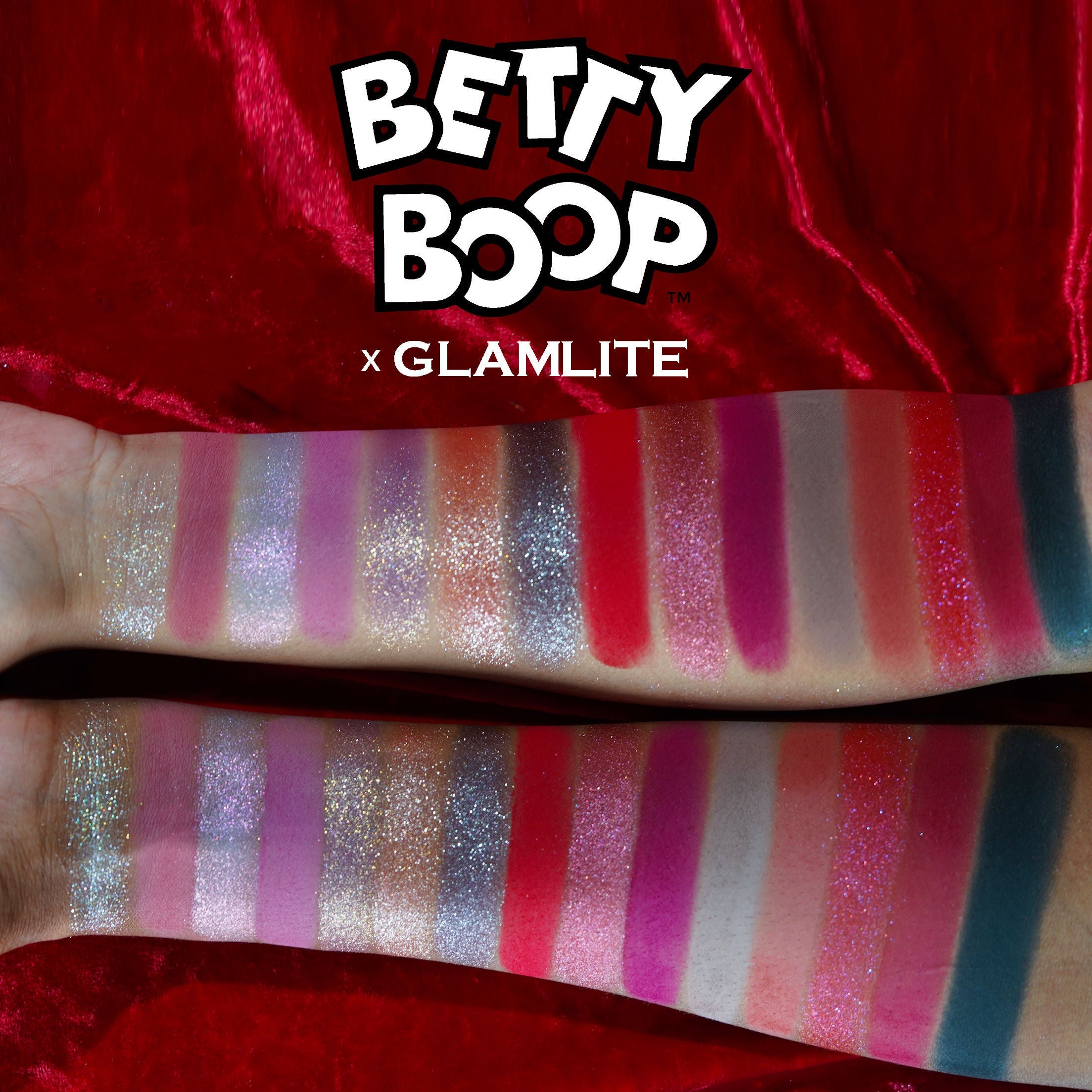 Betty Boop™ x Glamlite Eyeshadow Palette - 18 Vibrant Colors, Cruelty-Free & Vegan Makeup - Perfect for Party, Halloween & Cosplay Looks