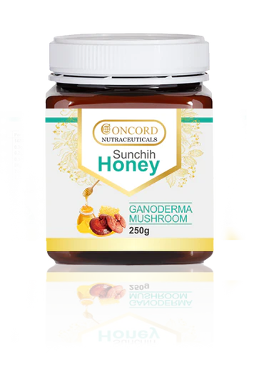 Concord Nutraceuticals Ganoderma Mushroom Sunchih Honey 250g - Organic Reishi Mushroom Infused Honey for Immune Support, Energy Boost & Wellness - Perfect for Tea, Toast & Healthy Recipes