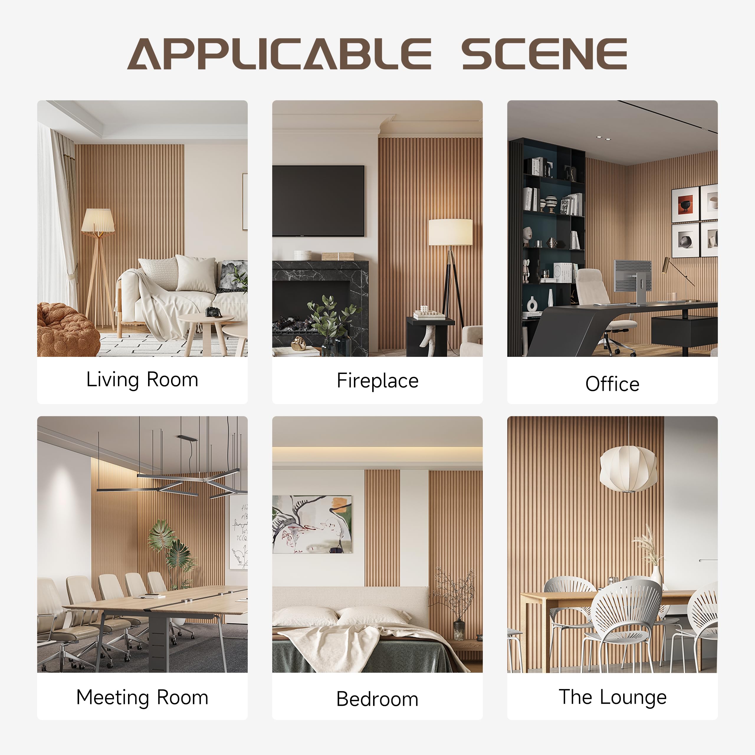 Premium WPC Slat Wall Panels - 8 Pack Modern Wood Slats for Walls & Ceilings | Acoustic Soundproof Panels | Interior Décor in Oak Finish (95