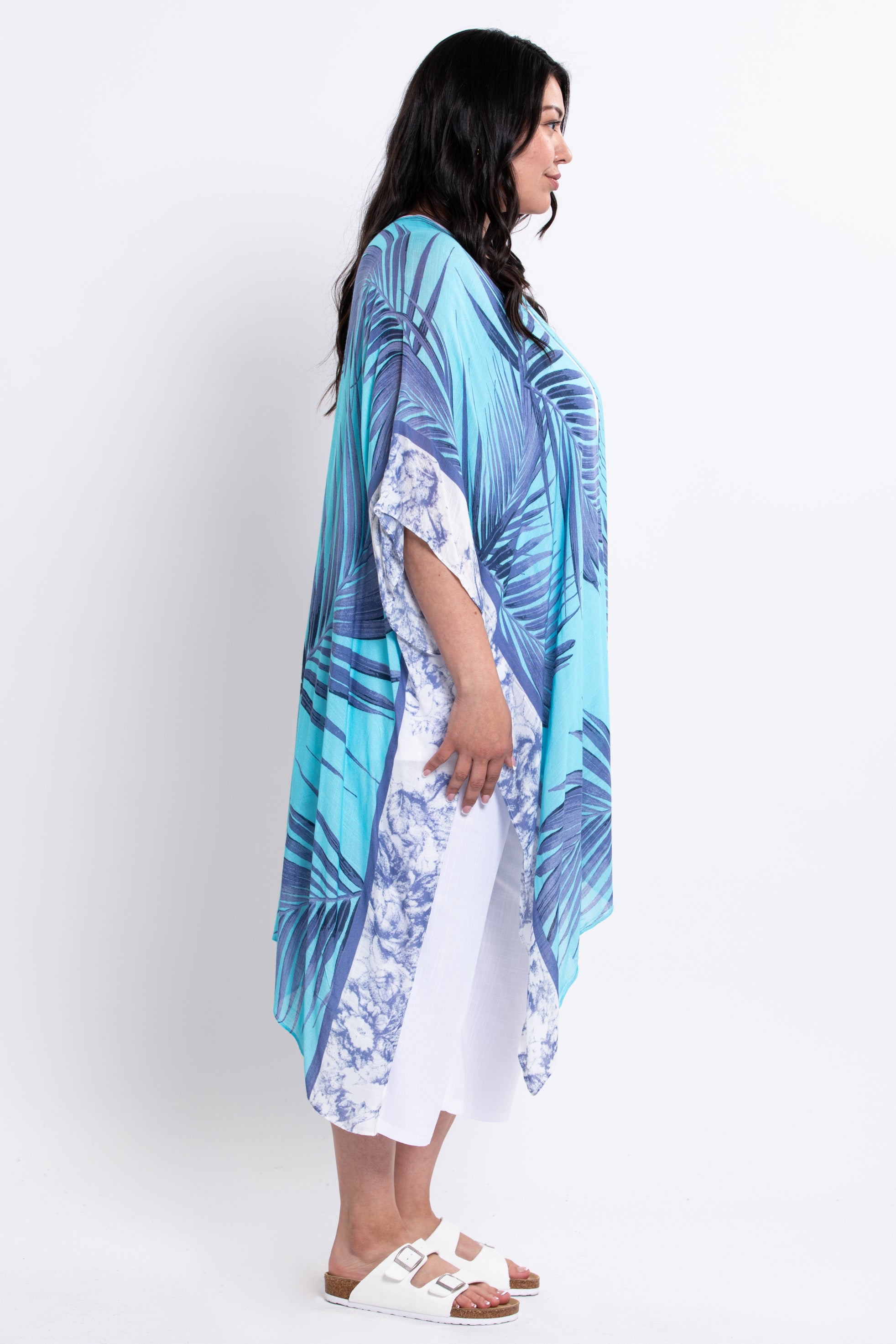 Darcy #47 - Stylish Palm Leaves Print Dress | Perfect for Beach Vacations, Summer Parties & Tropical Getaways