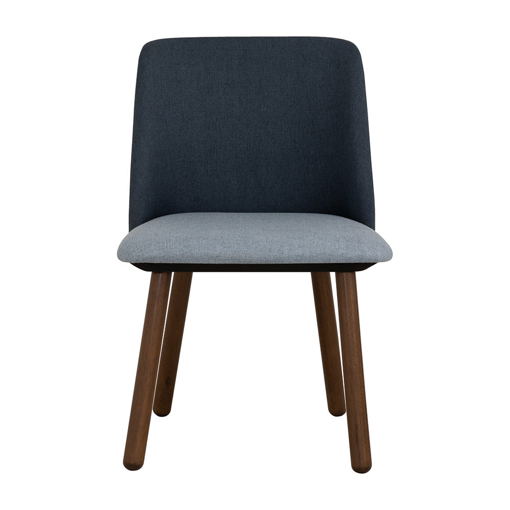 JOLLIN Modern Dining Chair - Walnut Wood Frame with Blue Upholstery - Perfect for Kitchen, Dining Room, and Home Office Use