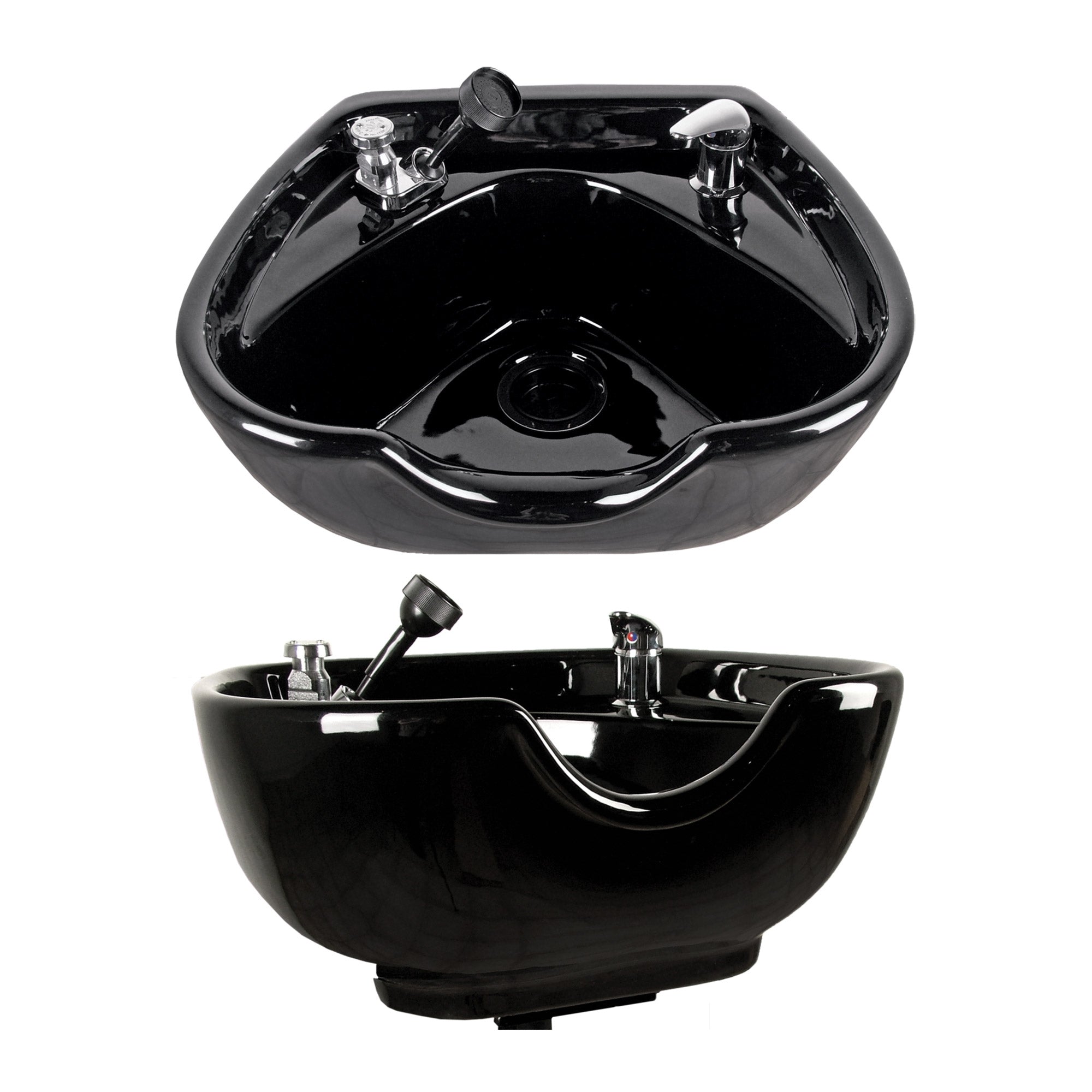 Jeffco Wall Mounted Porcelain Shampoo Bowl - Salon & Barber Sink with Adjustable Faucet for Hair Washing & Styling - Perfect for Professional Salons, Spas & Home Use