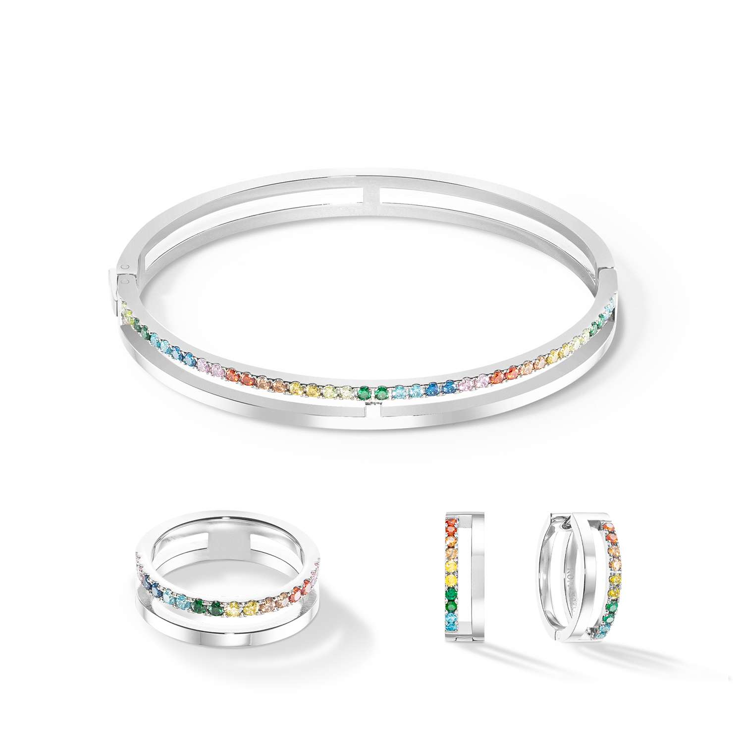 Eternal Unity Ring - Sterling Silver with Multicolor Gemstones | Perfect for Anniversaries, Engagements & Romantic Gifts