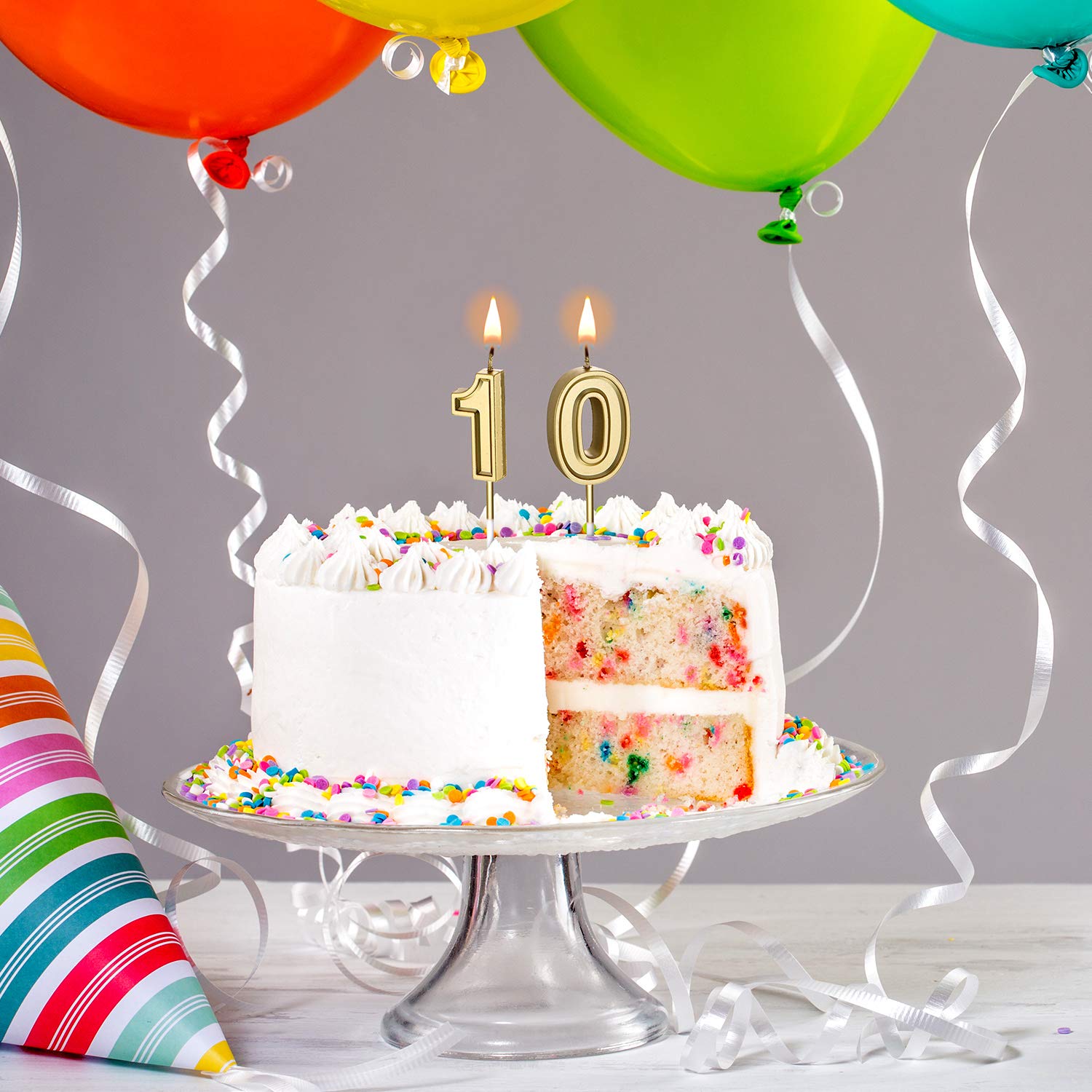 Frienda Number Cake Candles - Happy Birthday Cake Topper Decoration for Wedding, Anniversary & Celebration Supplies | Perfect for Birthday Parties, Baby Showers & Special Events