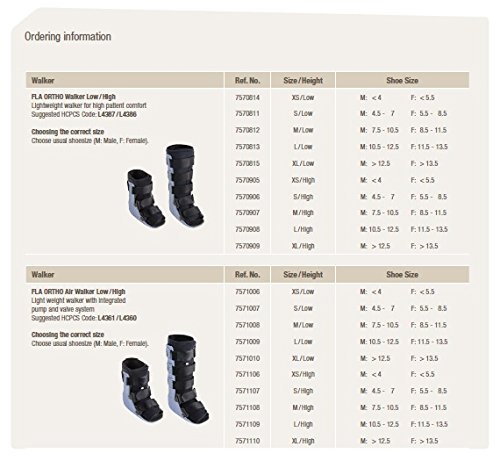 FLA Adjustable Air Ankle Walker Boot - Low/Large Size for Men & Women - Perfect for Foot Injuries, Sprains, Fractures & Post-Surgery Recovery