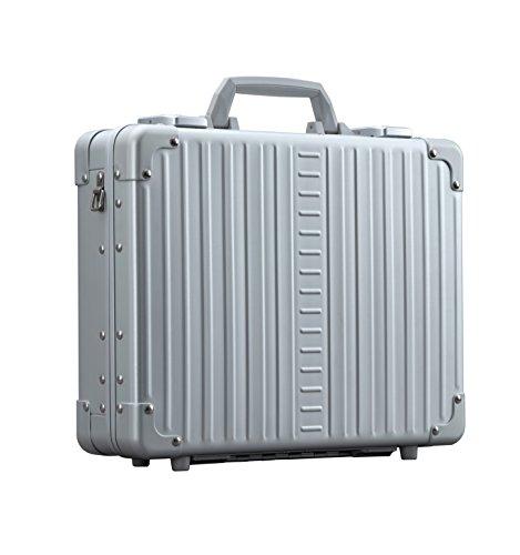 Aleon 15 Inch Aluminum Hardside Business Attache Briefcase - Platinum Silver | Professional Laptop Briefcase for Men & Women | Perfect for Office, Travel, and Business Meetings