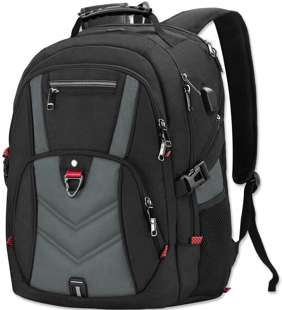 NEWHEY 17 Inch Laptop Backpack for Men & Women - Waterproof Anti-Theft Business Travel Backpack with USB Charging Port - TSA Approved College Bookbag for 17.3