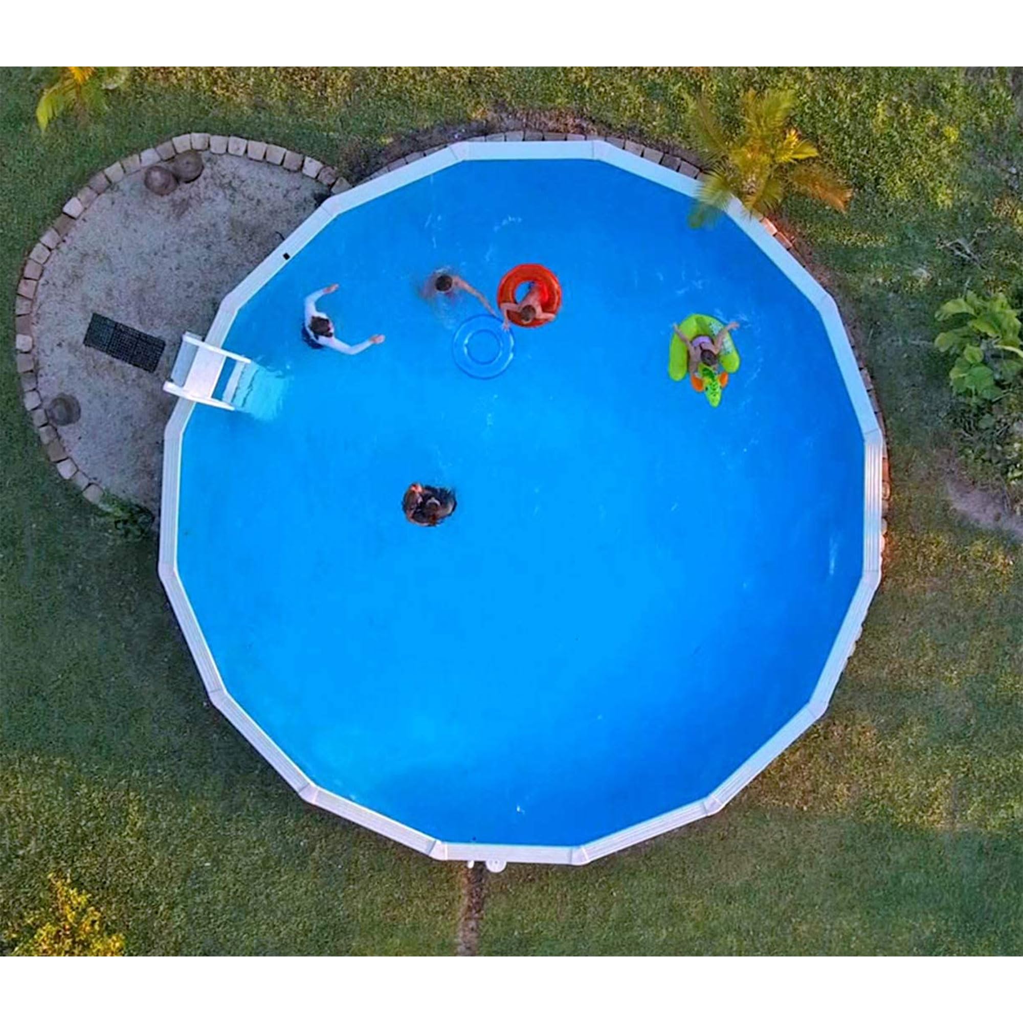 Swimline LI184820 18 Inch Solid Blue Round Above Ground Pool Vinyl Liner - 20 Gauge, UV Resistant, Fits 48 to 52 Inch Pools | Durable Overlap Design for Backyard Swimming & Summer Fun