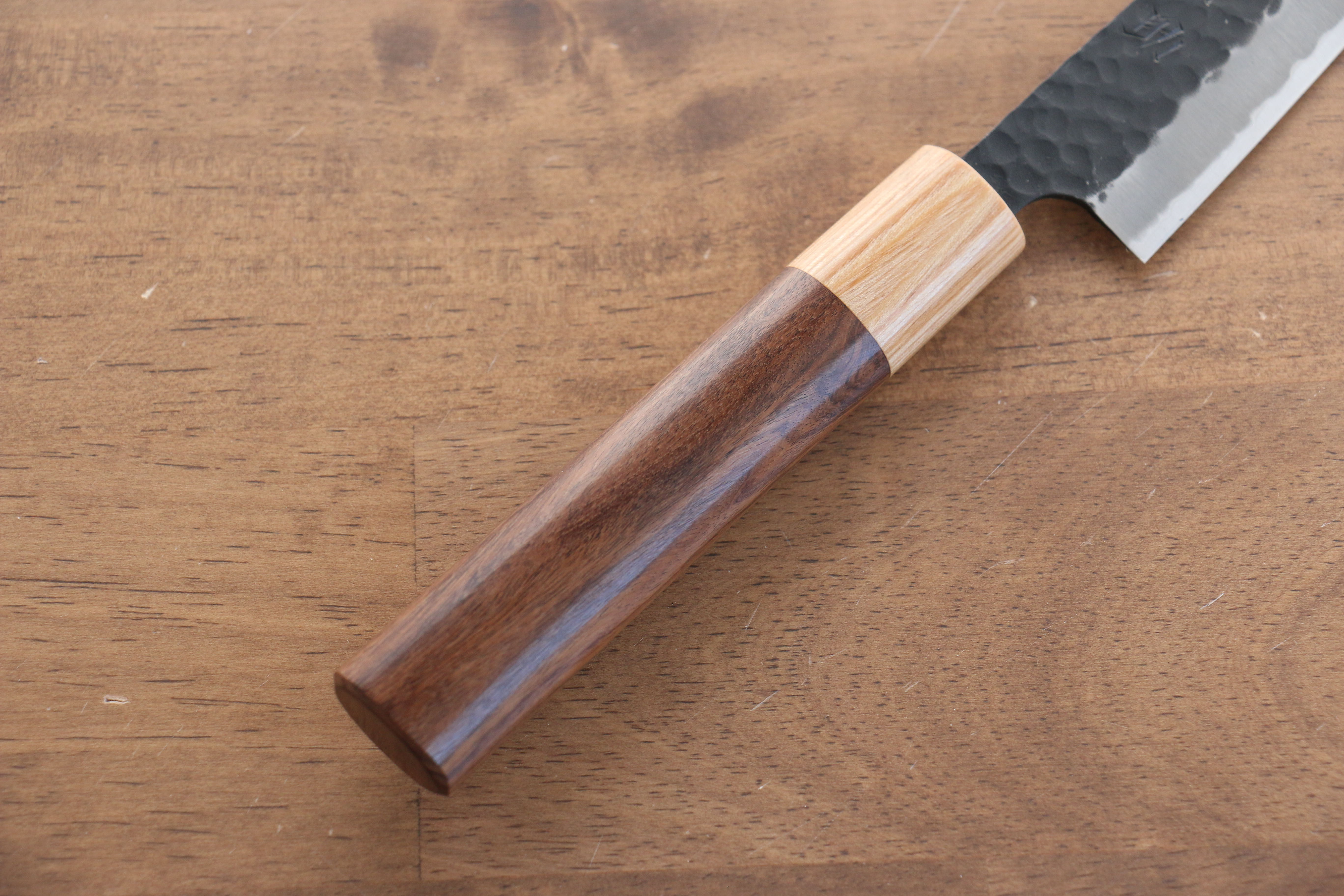 Seisuke Kokubyaku Blue Super Hammered Petty Utility Knife 135mm - Japanese Chef Knife with Morado Wood Handle for Precision Slicing, Peeling & Garnishing - Perfect for Home Cooks & Professional Kitchens