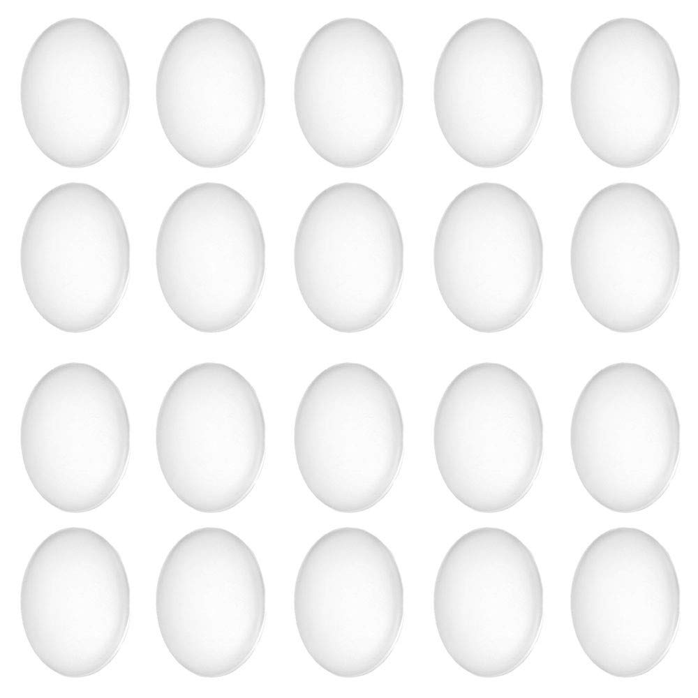 30 Pack Clear Glass Dome Cabochons 25x18mm Oval Shape, Flat Back for DIY Jewelry Making - Perfect for Pendants, Bezels, Cameos, Photo Frames & Craft Projects