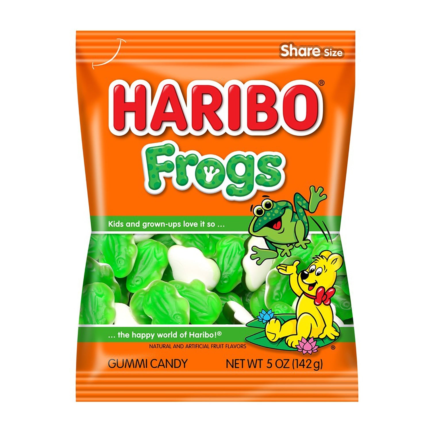 Haribo Frogs Gummi Candy - 5oz Bags, 12 Count Case | Bulk Gummy Candy for Parties, Halloween Treats & Office Snacks