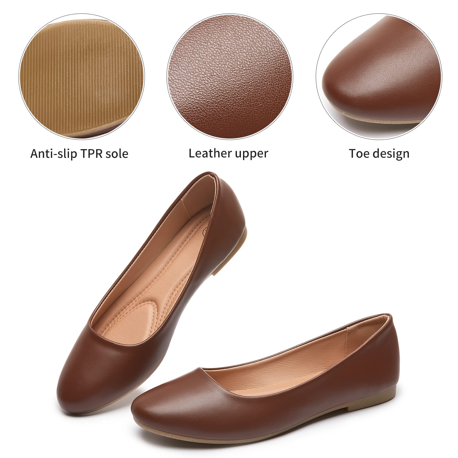 **Hash Bubbie Women's Ballet Flats - Comfortable PU Leather Slip-On Dress Shoes for Women | Perfect for Work, Parties & Casual Wear**