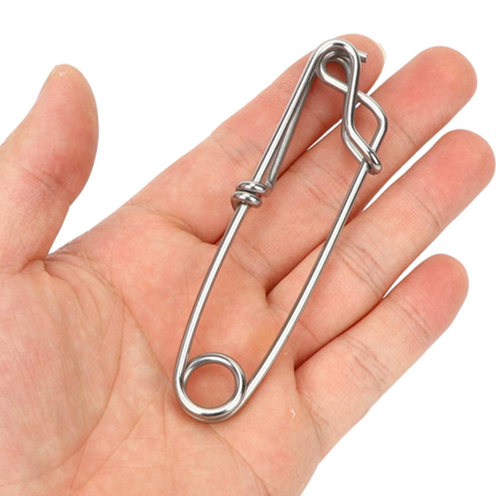 15Pcs Stainless Steel Tuna Clips - Heavy Duty Fishing Swivel Snap Clips for Long Line Tuna Fishing | Saltwater Fishing Accessories | Ideal for Sport Fishing, Deep Sea Fishing & Offshore Angling