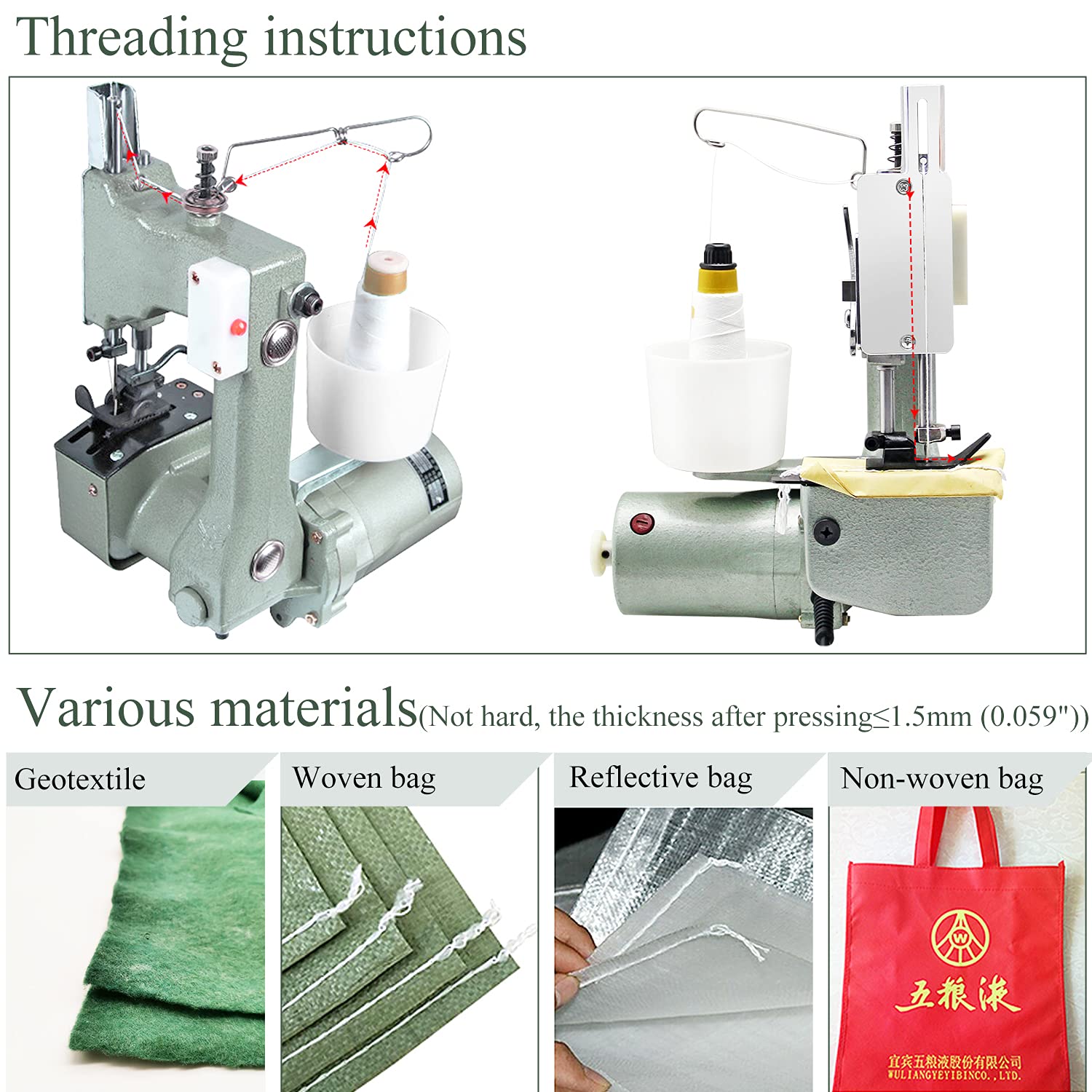 Hanchen Electric Bag Sealing Machine - Portable Thin Bag Closer, Automatic Fabric Stitcher with CE Certification & 1 Year Warranty | Ideal for Home Sewing, Crafting, and Small Business Packaging