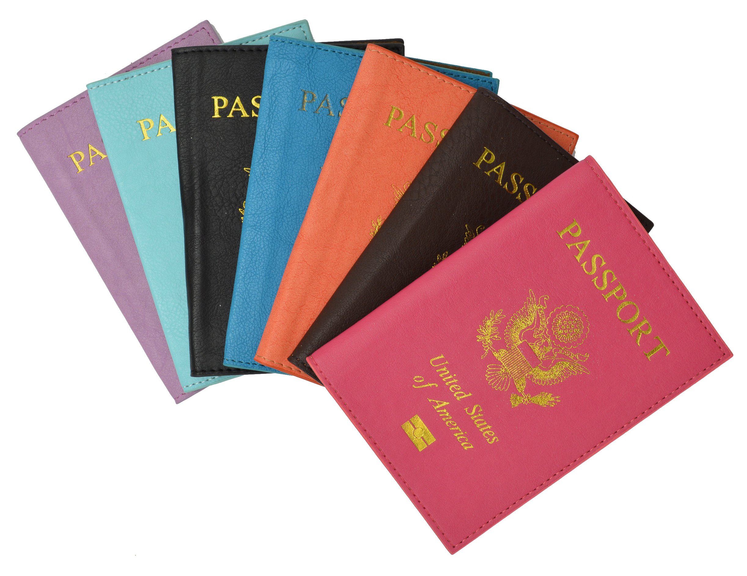 Premium MARSHAL USA Gold Logo Passport Cover Holder - Baby Blue Travel Document Protector for Men & Women | Perfect for International Trips, Business Travel & Vacation Accessories