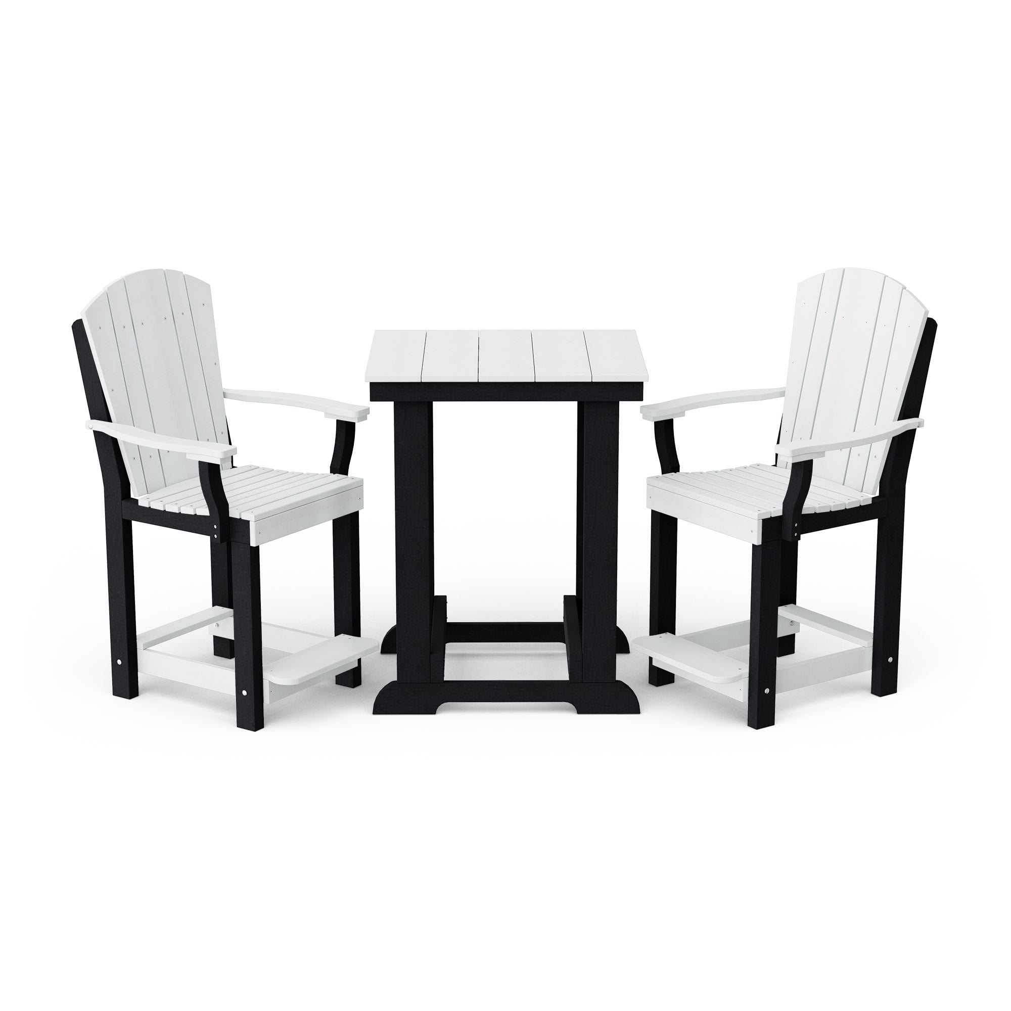 Heritage 3-Piece Patio Counter Height Bar Set - Outdoor Bistro Table & Stools for Backyard, Deck, Garden, Poolside Dining & Entertaining