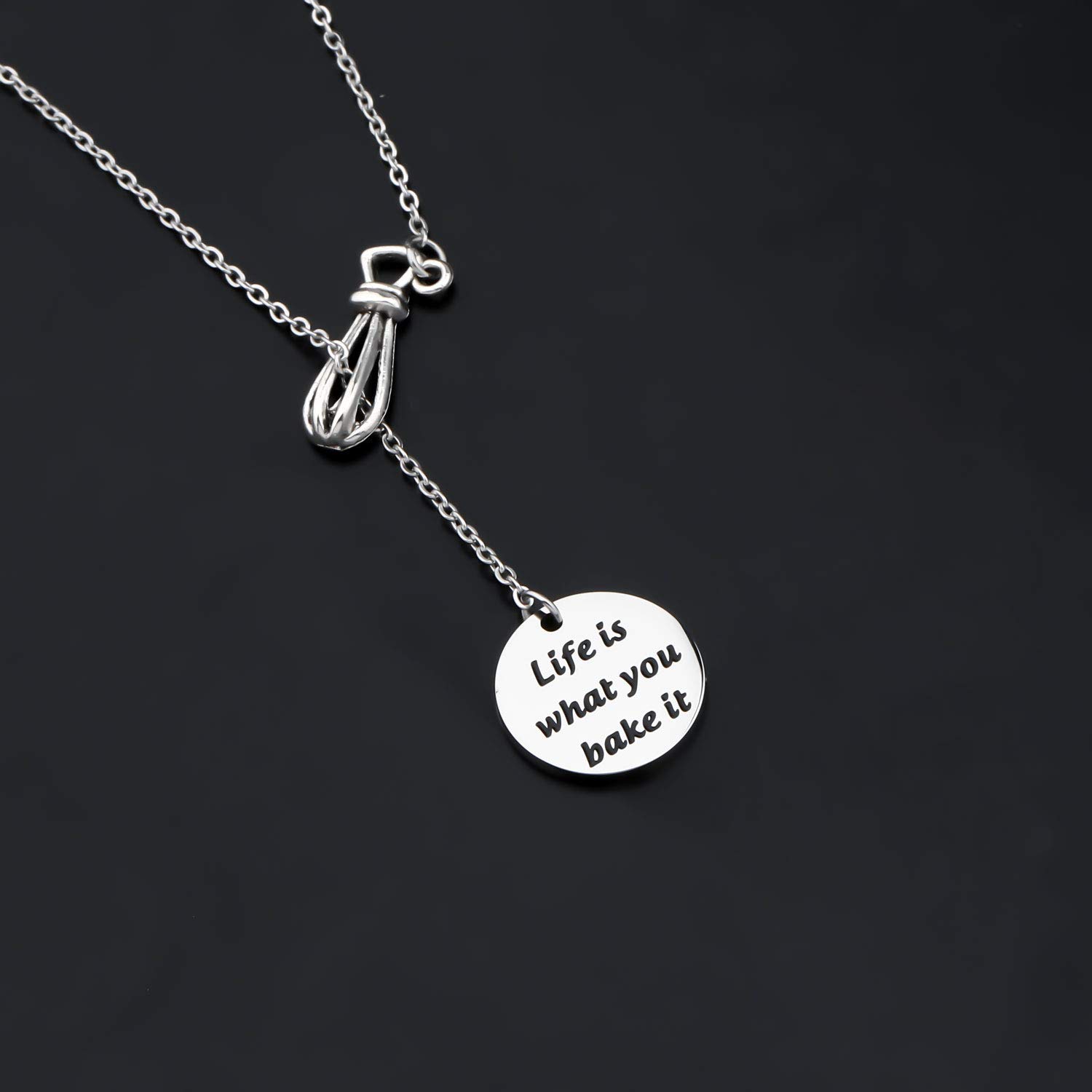 TIIMG Baker Necklace - Life is What You Bake It - Sterling Silver Baking Jewelry for Women - Perfect Culinary Graduation Gift & Baking Lover Present - Ideal for Bakers, Chefs, and Kitchen Enthusiasts