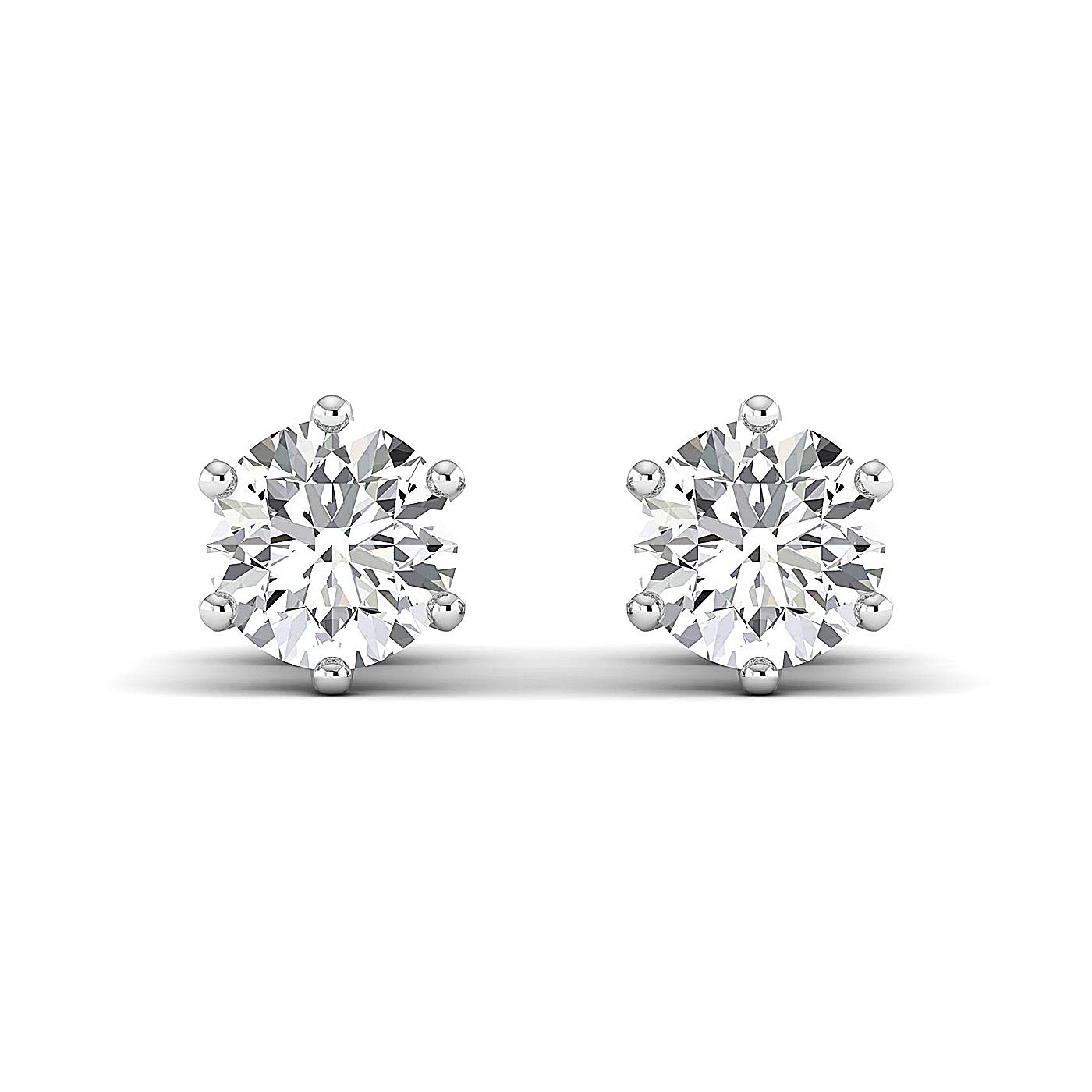 0.3-4 Carat Moissanite Stud Earrings for Women - Sterling Silver & Gold Round Brilliant (FG/VVS) Diamond Alternative Jewelry - Valentine's Day, Anniversary & Birthday Gifts - Perfect for Weddings, Parties & Everyday Elegance
