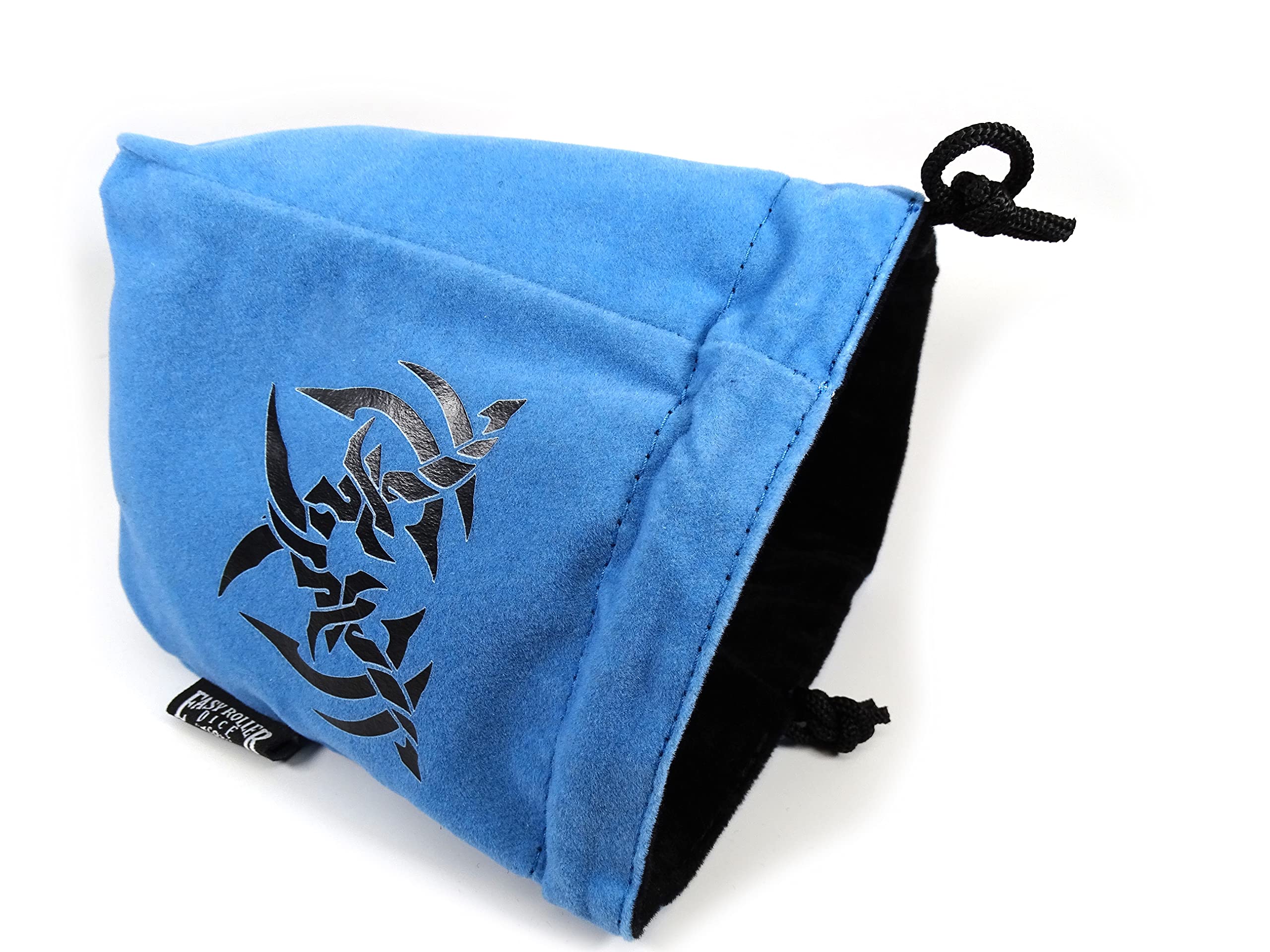 Reversible Large Microfiber Dice Bag for D&D - Self Standing Pouch Holds 250+ Polyhedral Dice with Drawstring Closure - Assassin's Blades Design - Perfect for Tabletop RPG Games & Dice Storage