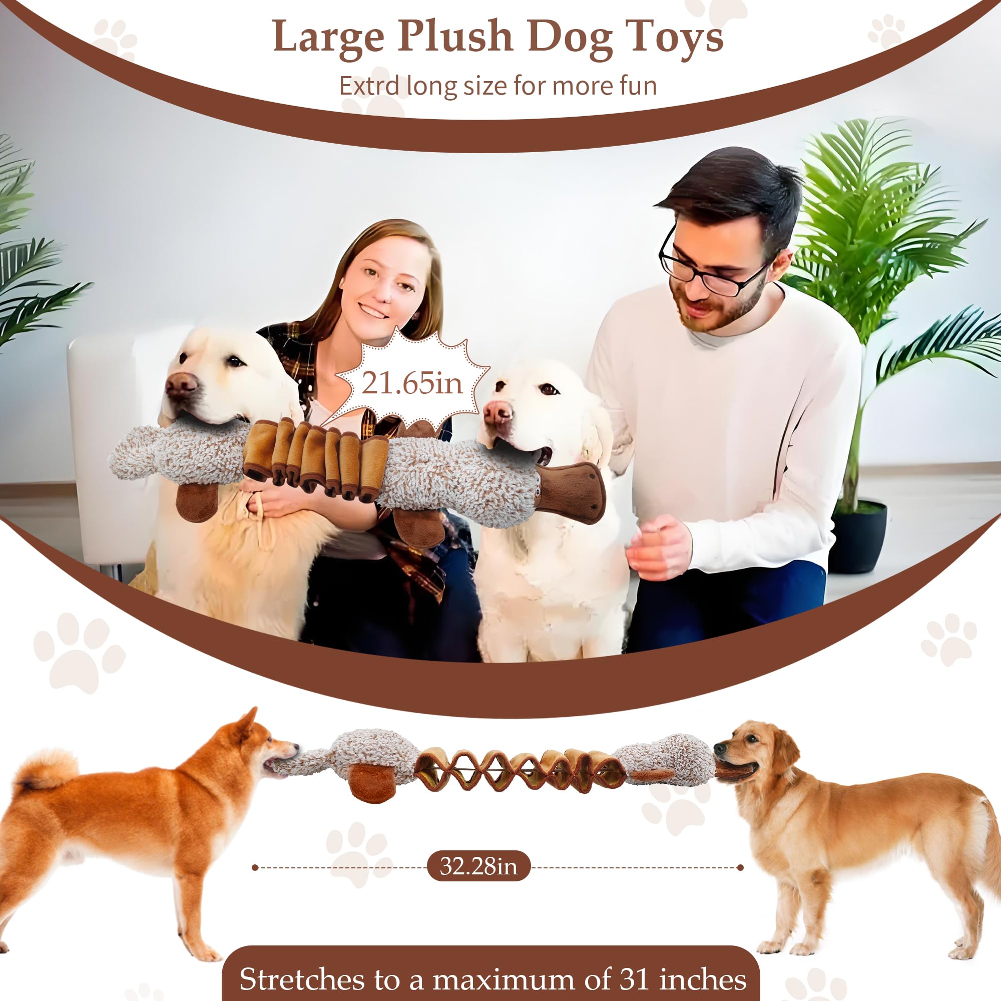 Durable Squeaky Dog Toys for Small, Medium & Large Dogs - Interactive Tug of War Puppy Chew Toys with Funny Platypus Design - Perfect for Playtime, Training & Bonding with Your Pet