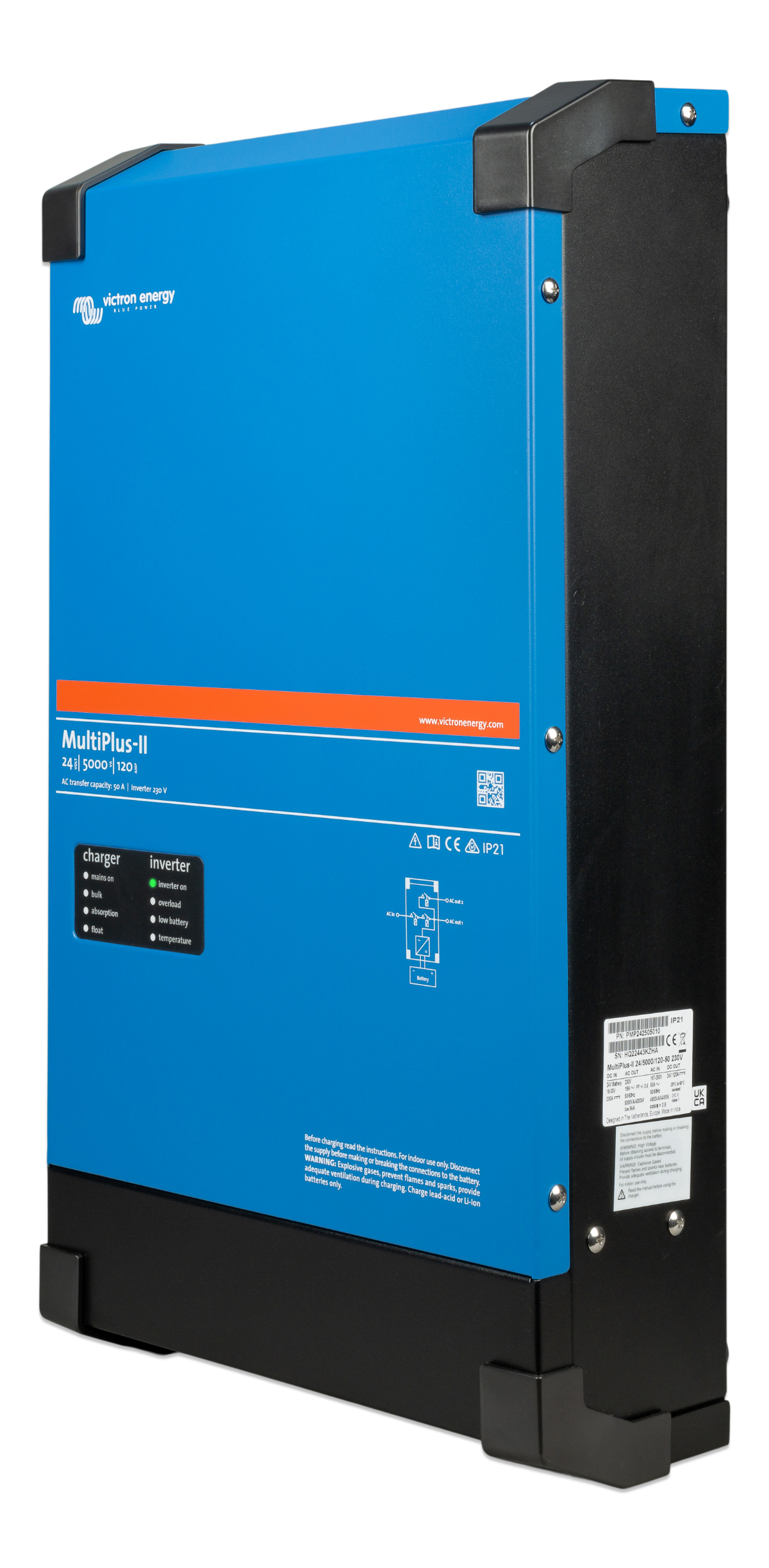 Victron Energy MultiPlus II 24V 5000VA 120V 50A 230V Pure Sine Wave Inverter Charger - Perfect for Off-Grid Solar Systems, RVs, and Marine Applications