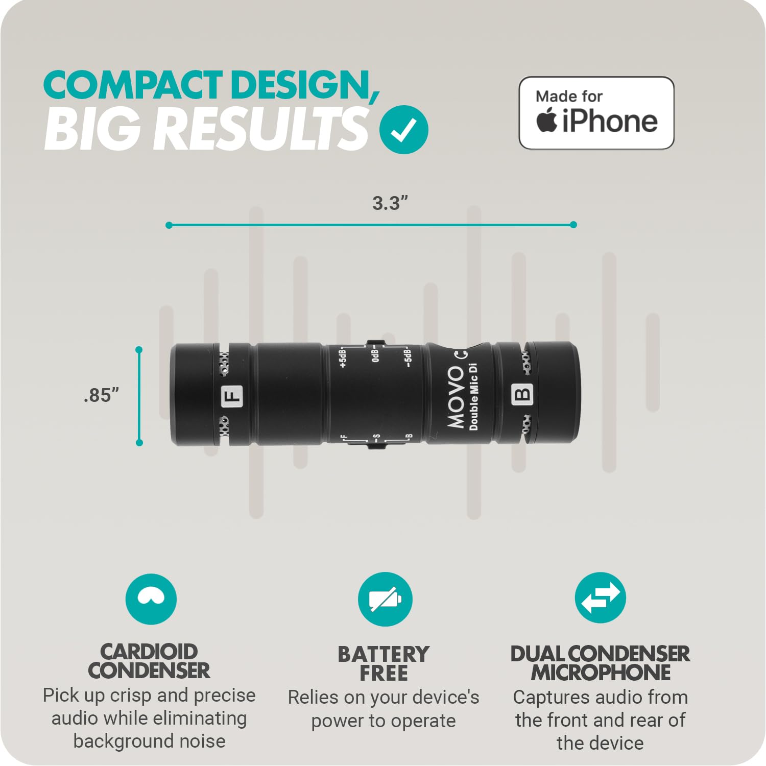Movo iVlog iPhone Vlogging Kit with Dual Microphones, Adjustable Phone Mount, Compact Tripod & LED Light - Perfect for YouTube Creators, TikTok Videos, Podcasting & Live Streaming