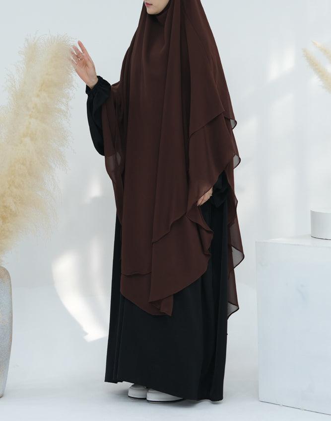Extra Long Marziya Two Layer Chiffon Scarf - Elegant Shawl Wrap for Weddings, Parties & Special Occasions | Perfect for Evening Events, Bridal Accessories & Formal Dresses