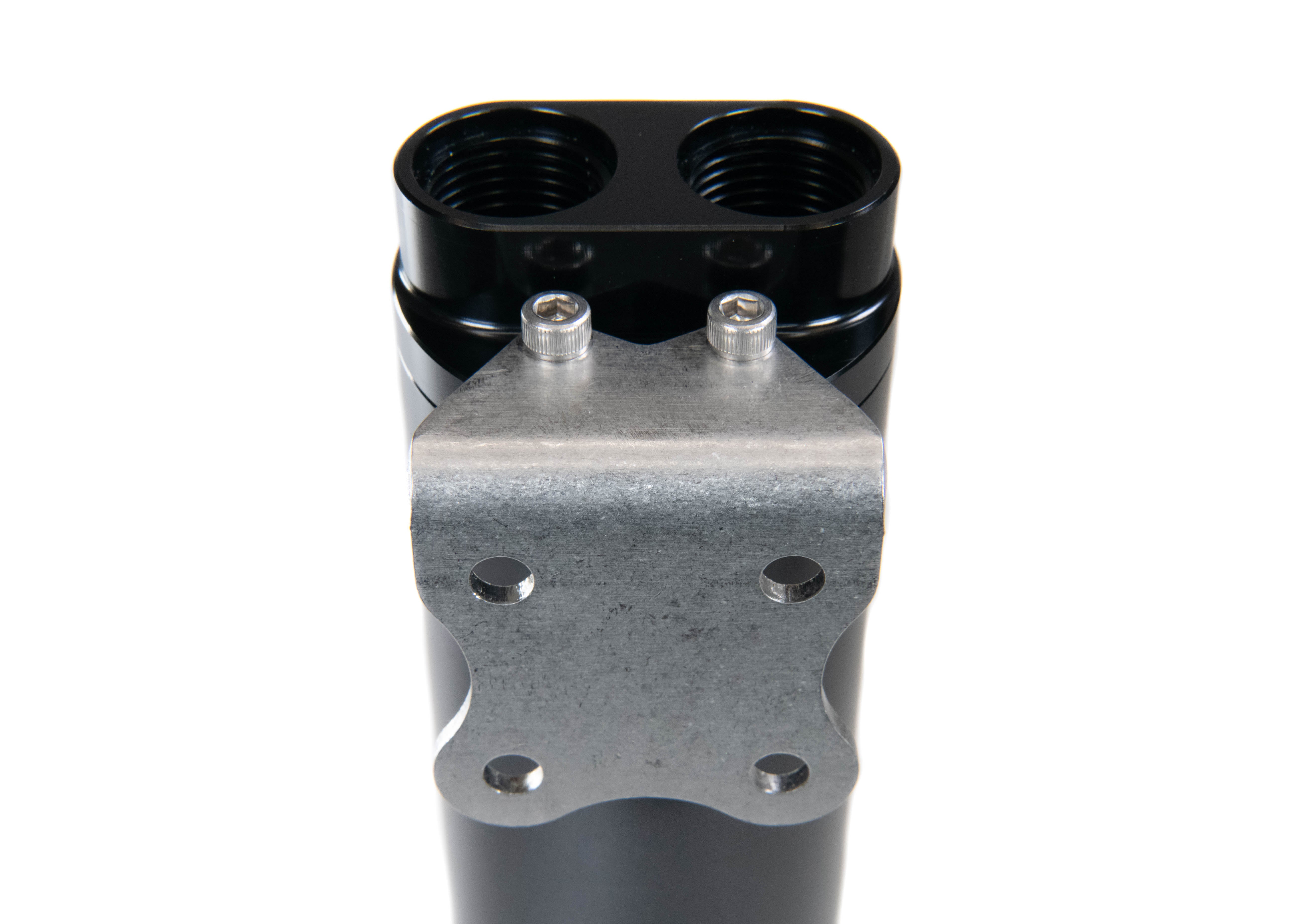 Fluidworks Dual Outlet 12GPM Post Fuel Filter with Mount (10 Micron) 27 170 - Heavy Duty Diesel Fuel Filtration for Trucks, RVs & Marine Engines