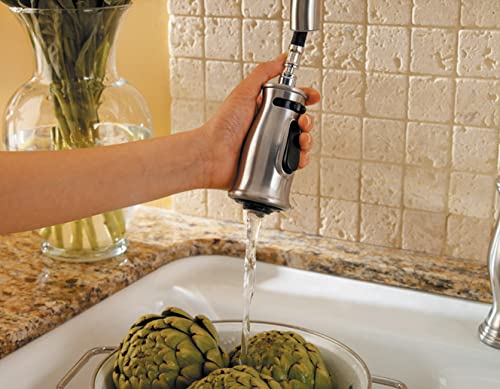 Pfister GT529-TMC Hanover 1-Handle Pull-Down Kitchen Faucet with Soap Dispenser in Chrome Finish - Perfect for Modern Kitchens and Easy Dishwashing