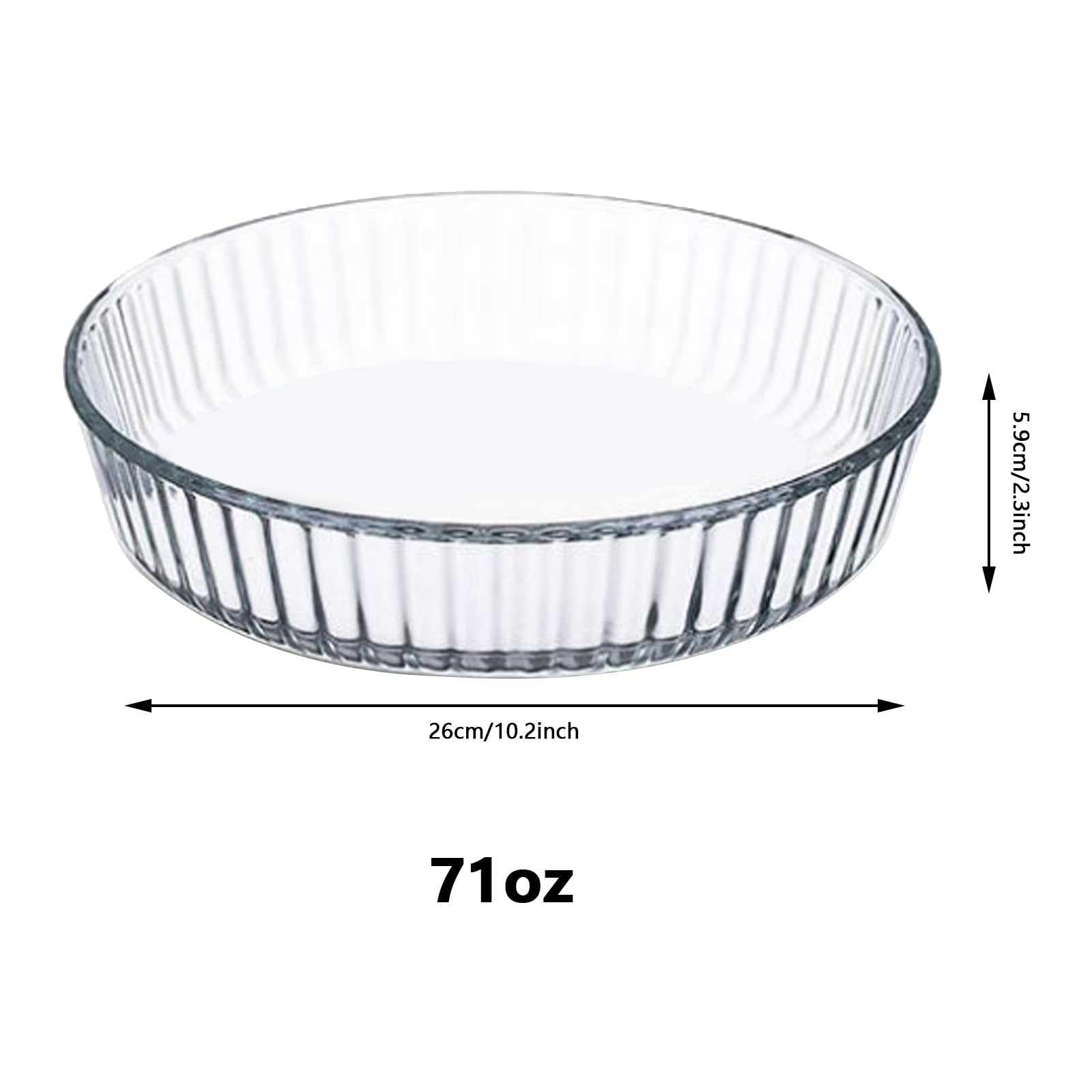 10 Inch Clear Glass Deep Pie Dish - Durable Oven Safe Baking Pan for Pies, Quiche, Casseroles & Desserts - Perfect for Thanksgiving, Christmas & Family Gatherings