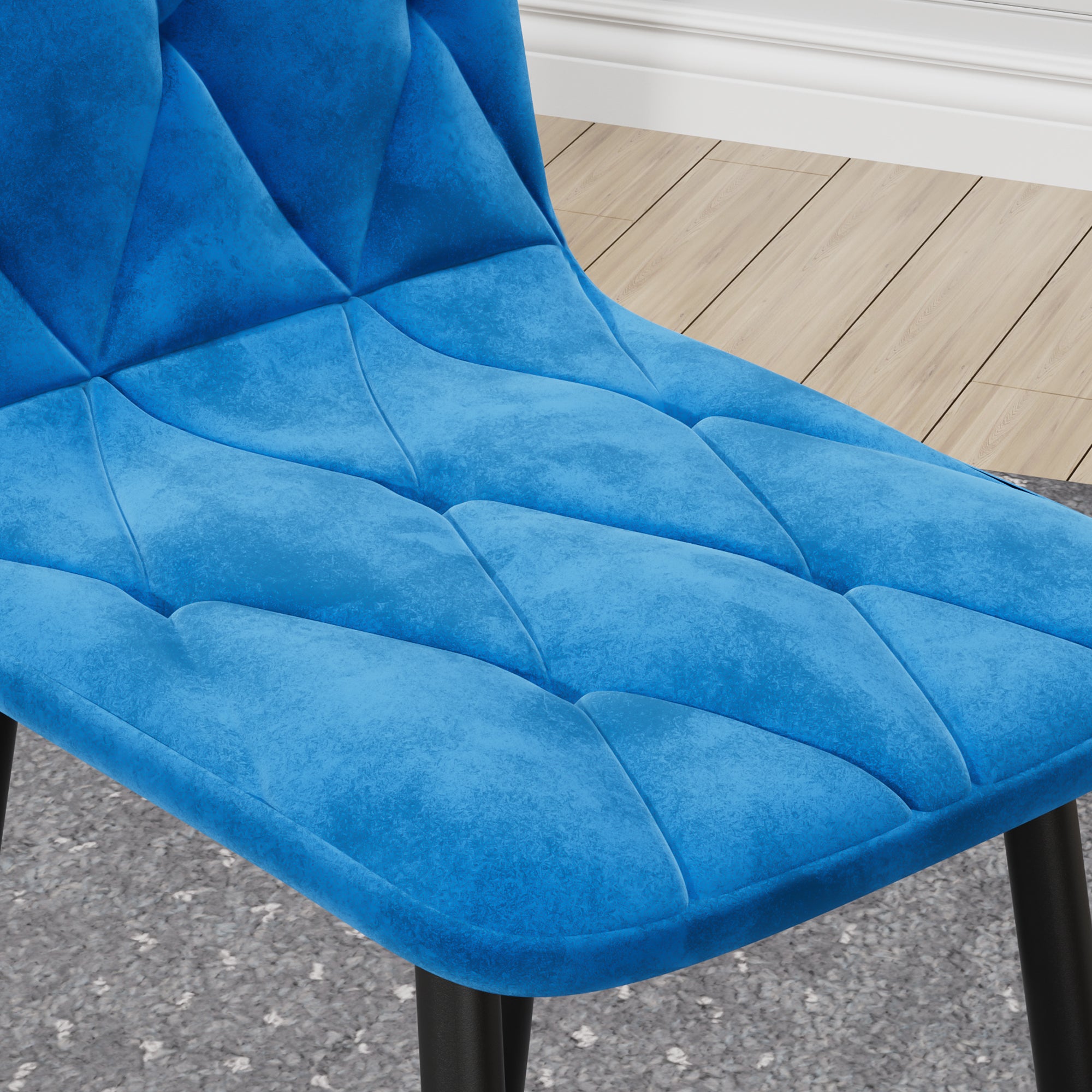 4-Piece Velvet Dining Chairs Set with Cushioned Seats & Sturdy Metal Legs - Modern Kitchen & Dining Room Furniture for Home, Restaurant, or Office Use