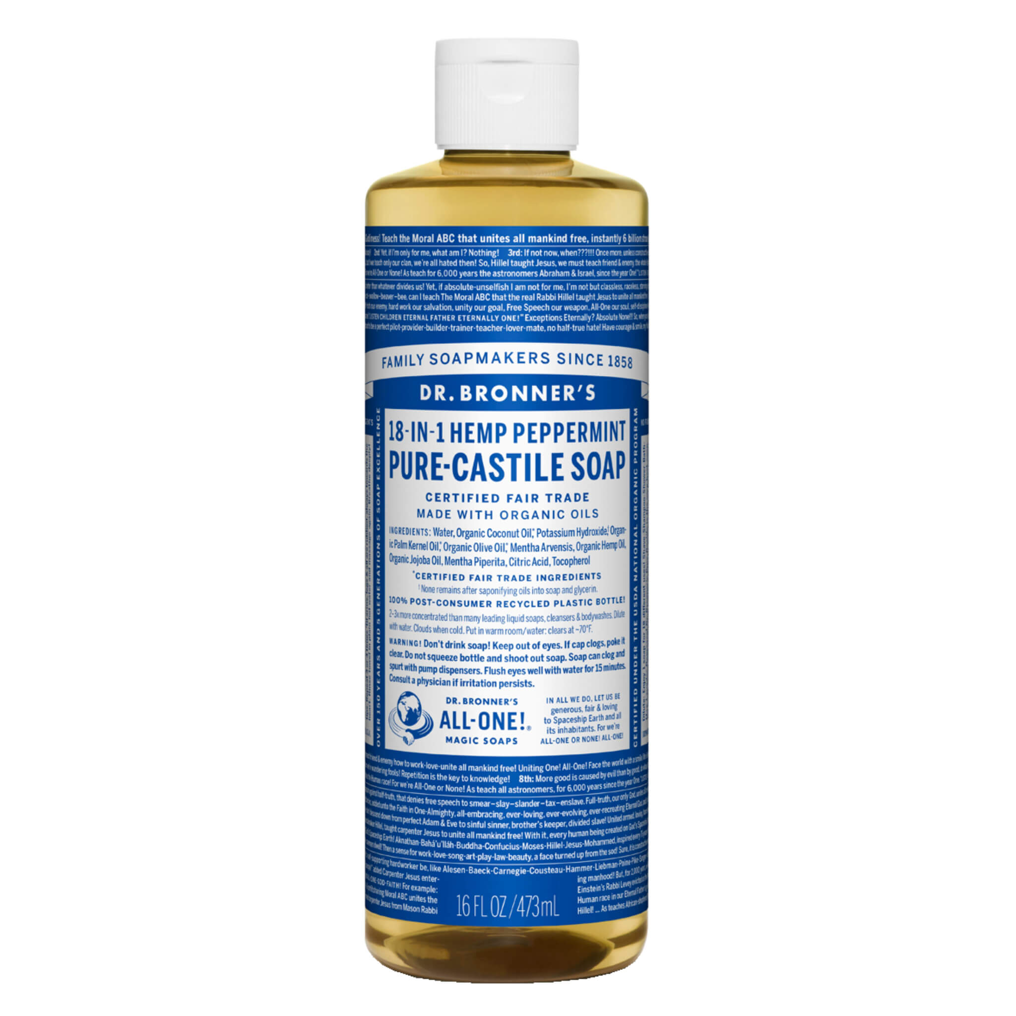Organic Pure Castile Liquid Soap - All-Natural Vegan Body Wash & Hand Soap for Sensitive Skin | Gentle Cleanser for Face, Baby & Household Cleaning | Eco-Friendly, Biodegradable & Cruelty-Free
