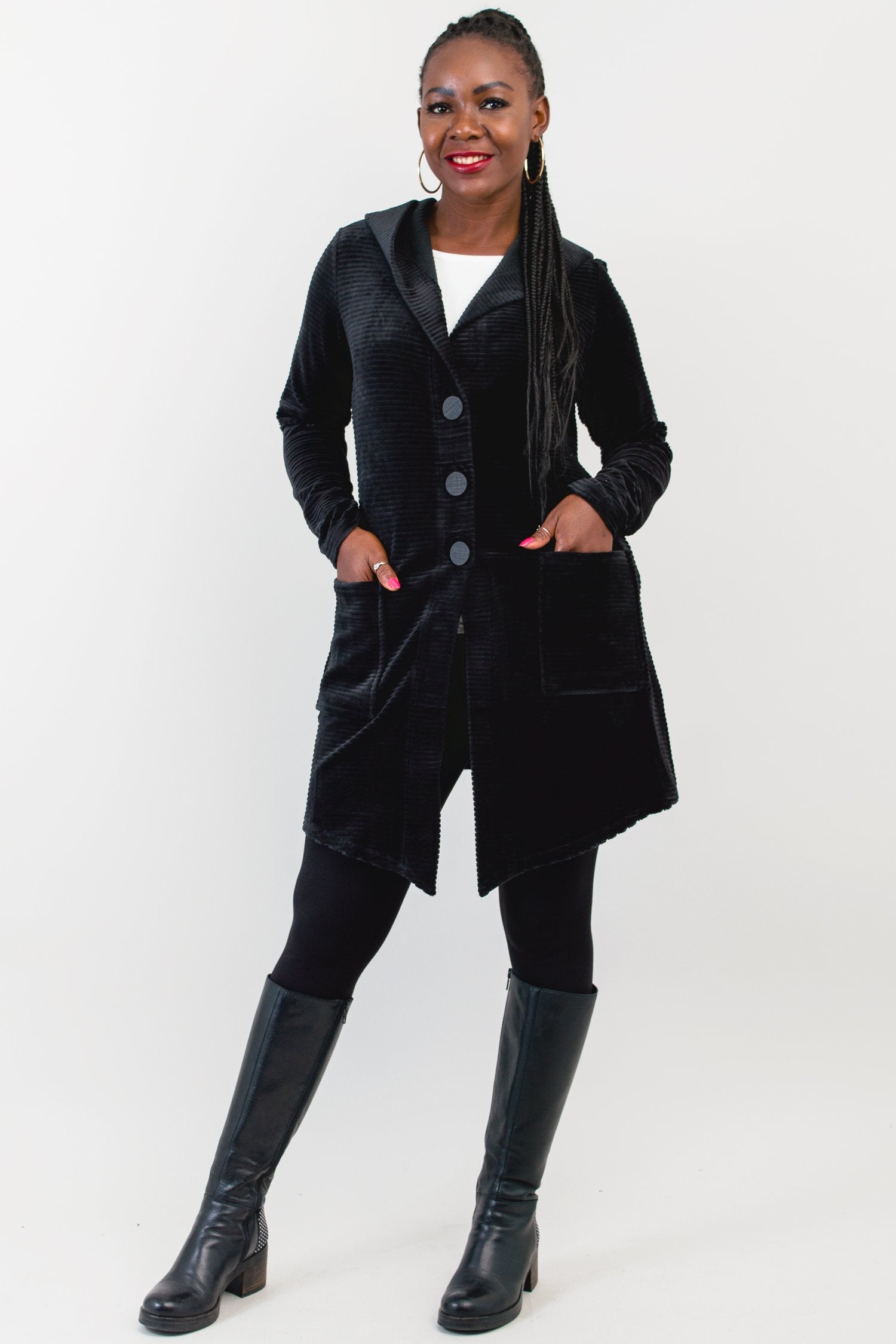 Doreen Jacket for Women - Soft Bamboo Cotton Blend, Black - Lightweight Comfort for Travel, Work & Everyday Wear