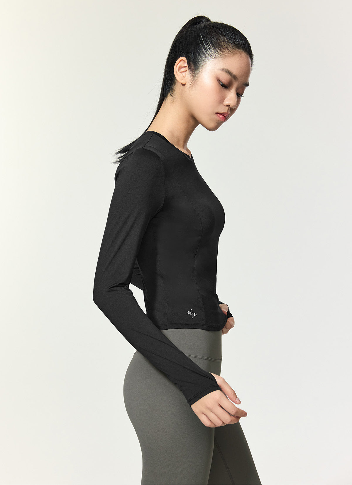 Breathable Cooling Princess Finger Hole Long Sleeve Shirt - Perfect for Yoga, Running & Outdoor Activities